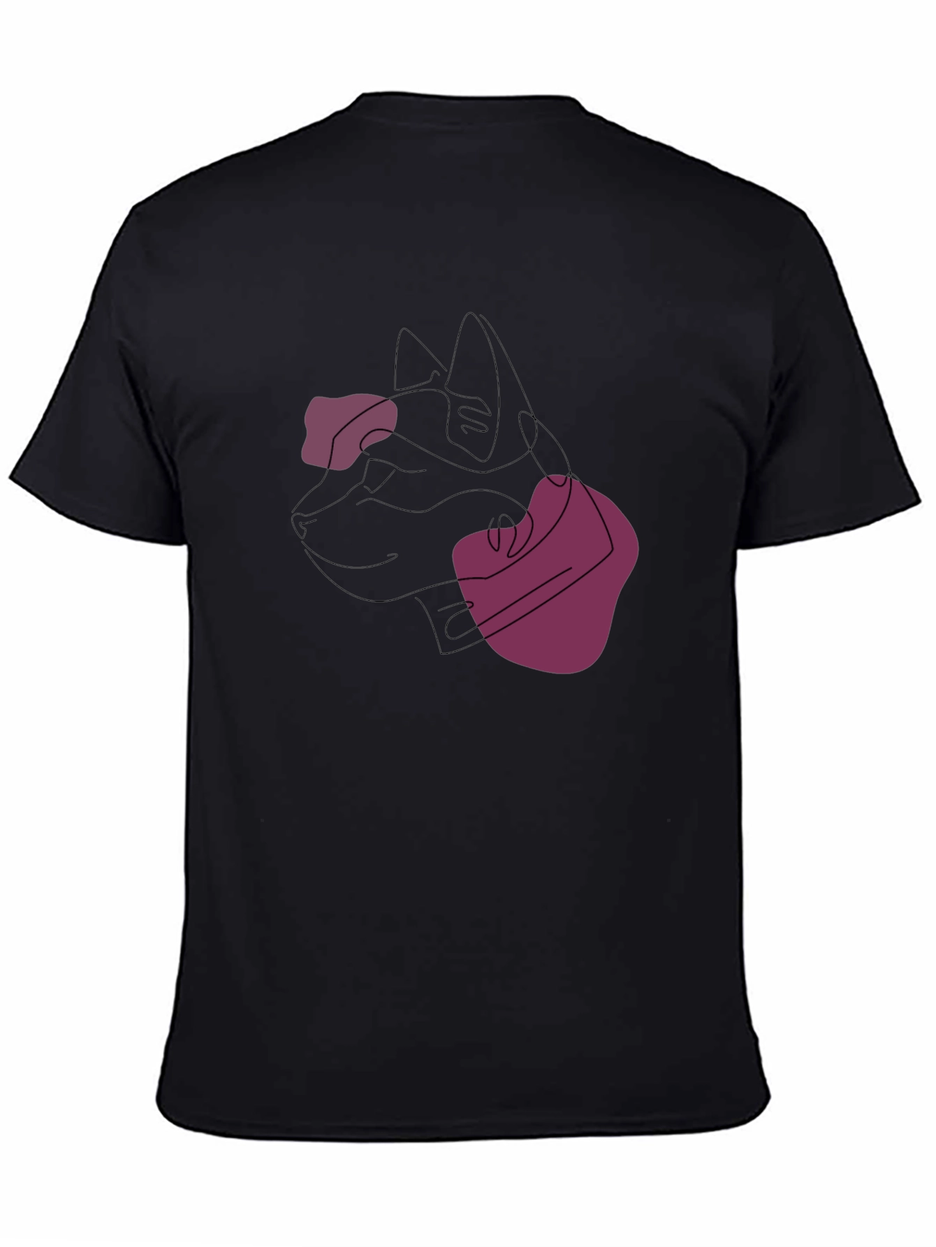 Abstract Dog Line Art Black Tee