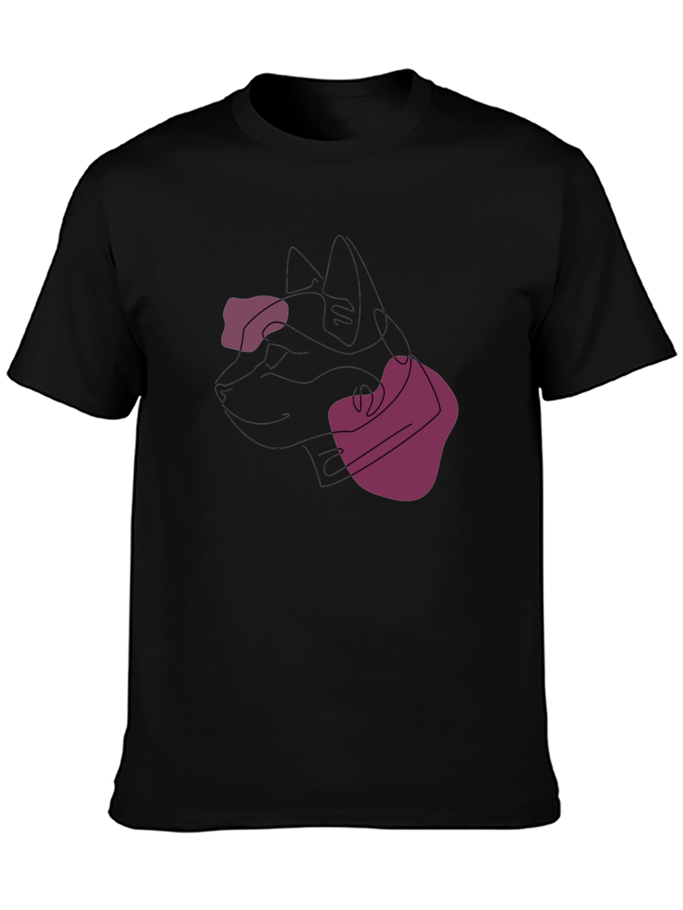 Abstract Dog Line Art Black Tee