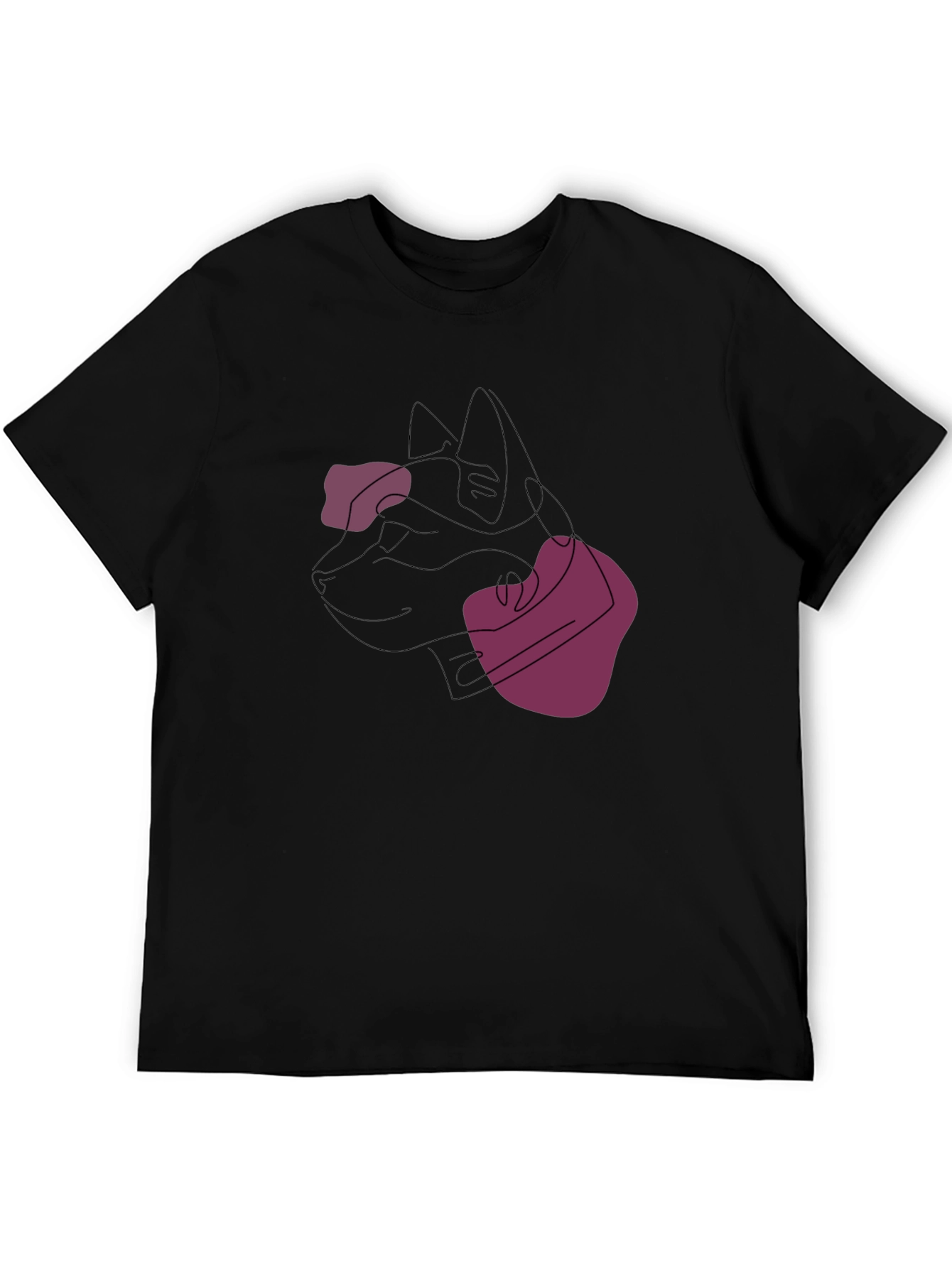 Abstract Dog Line Art Black Tee