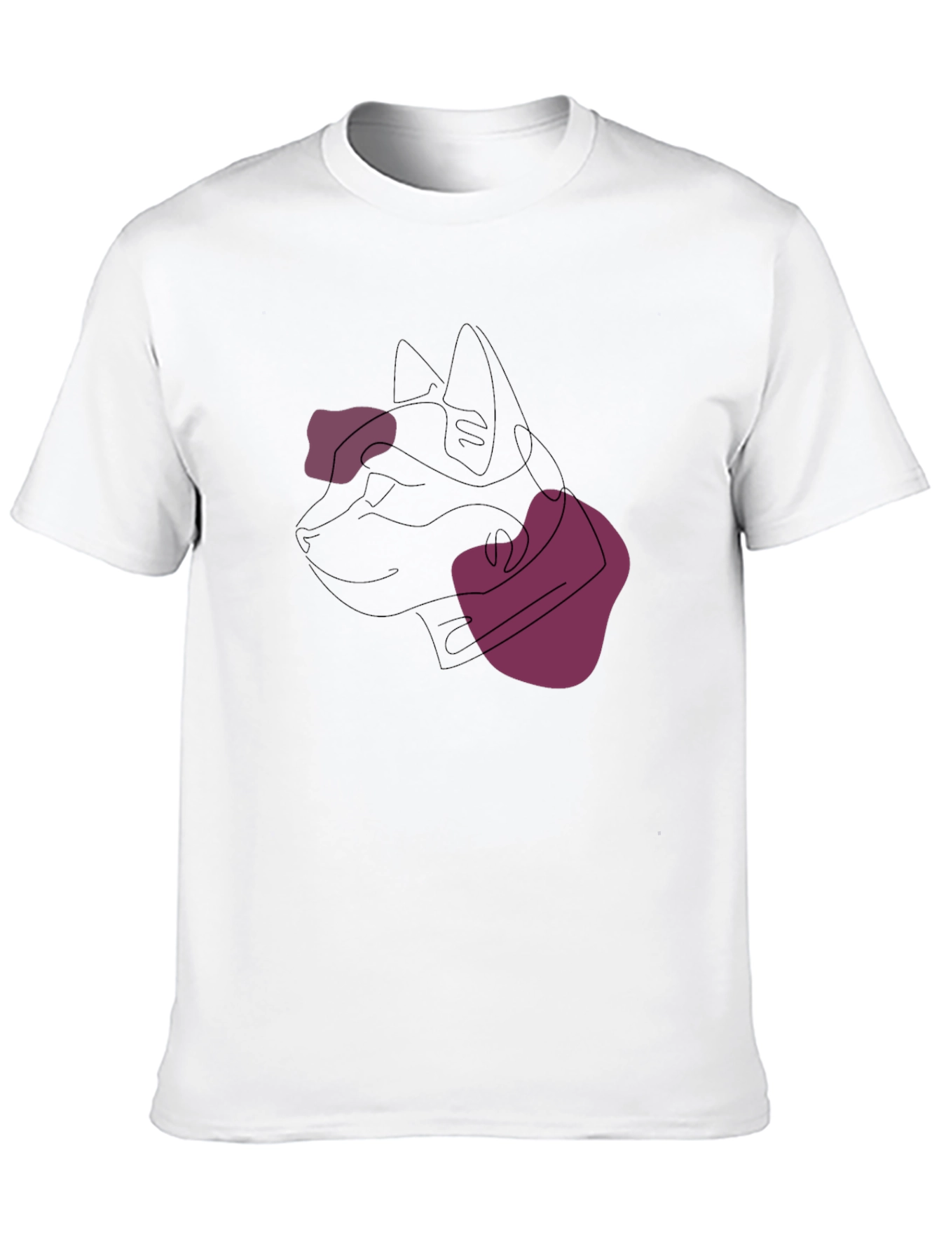 Abstract Dog Line Art Black Tee