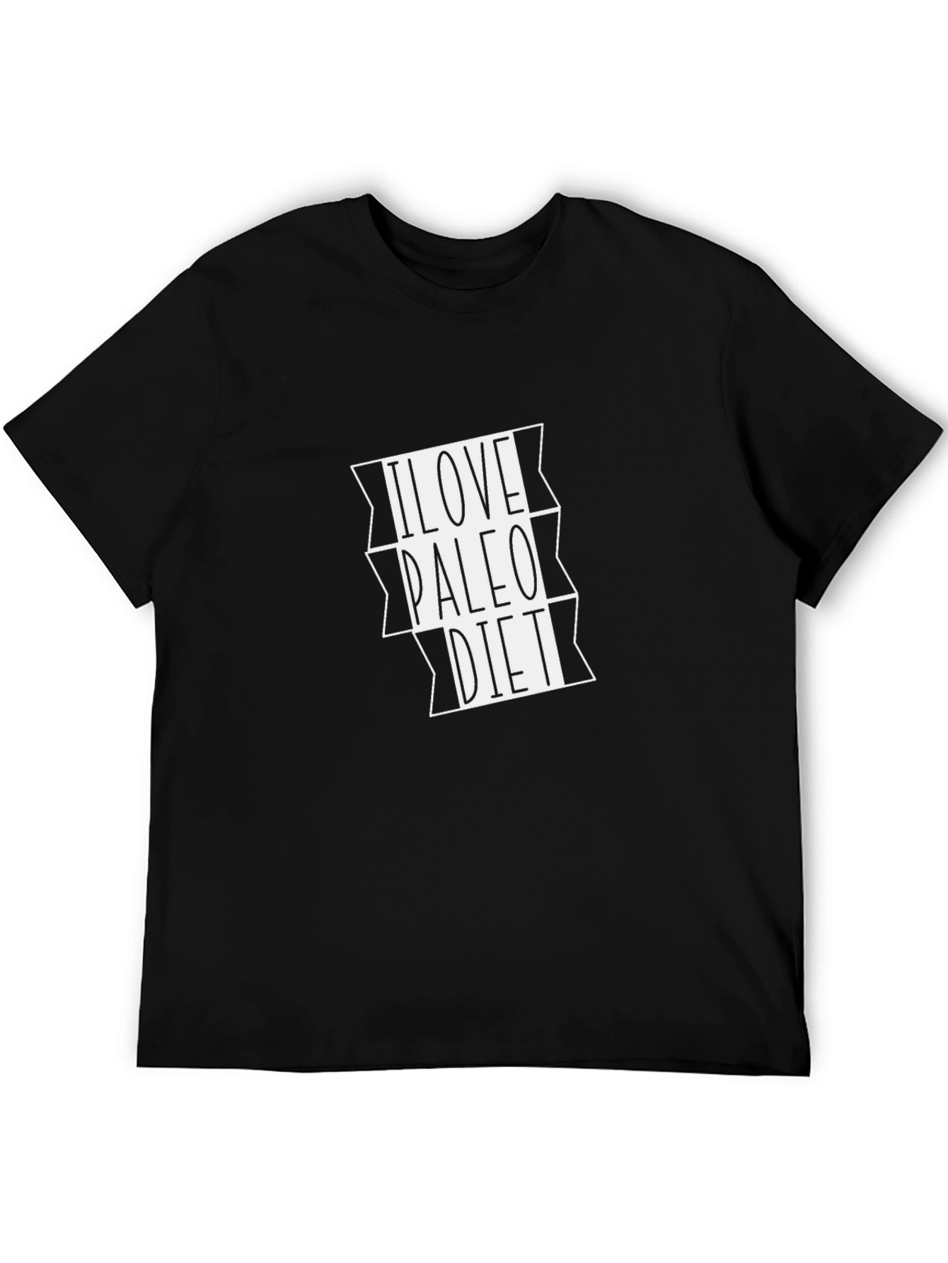I Love Paleo Diet T-Shirt - Black Graphic Tee