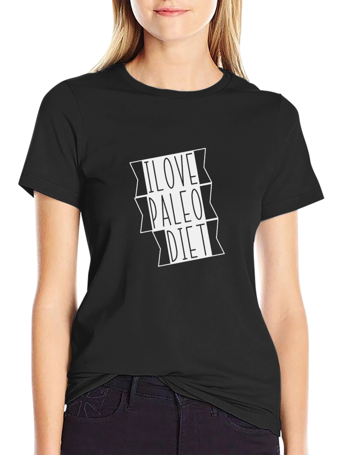 I Love Paleo Diet T-Shirt - Black Graphic Tee