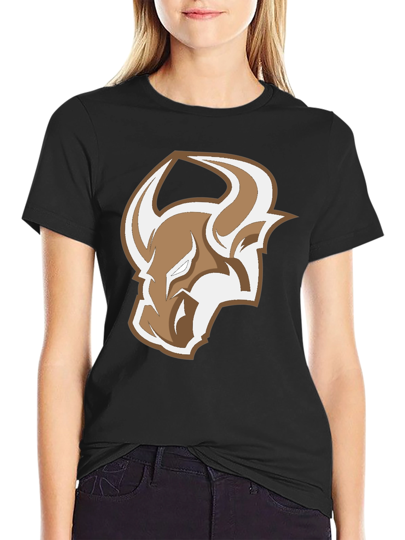 Bull Logo Graphic Tee - Stylish Mens Black T-Shirt