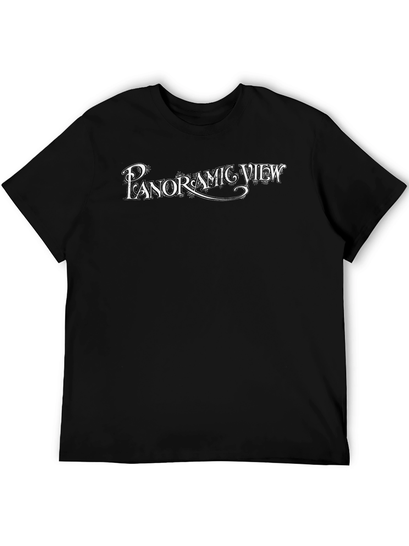 Panoramic View Graphic Tee - Stylish Black T-Shirt