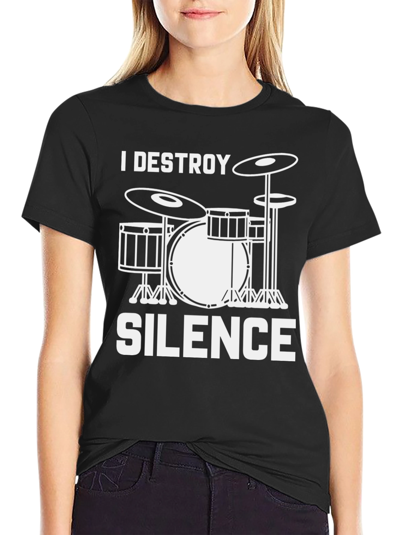 I Destroy Silence Drummer T-Shirt - Music Lover Tee