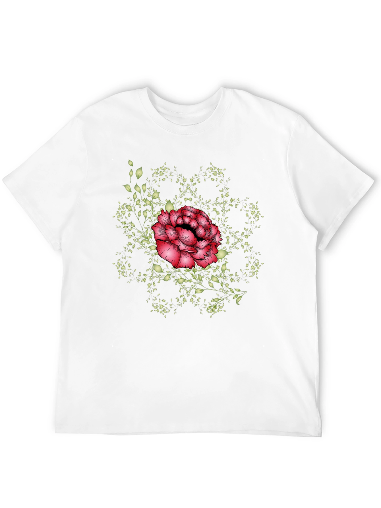 Floral Mandala Mens Black Tee