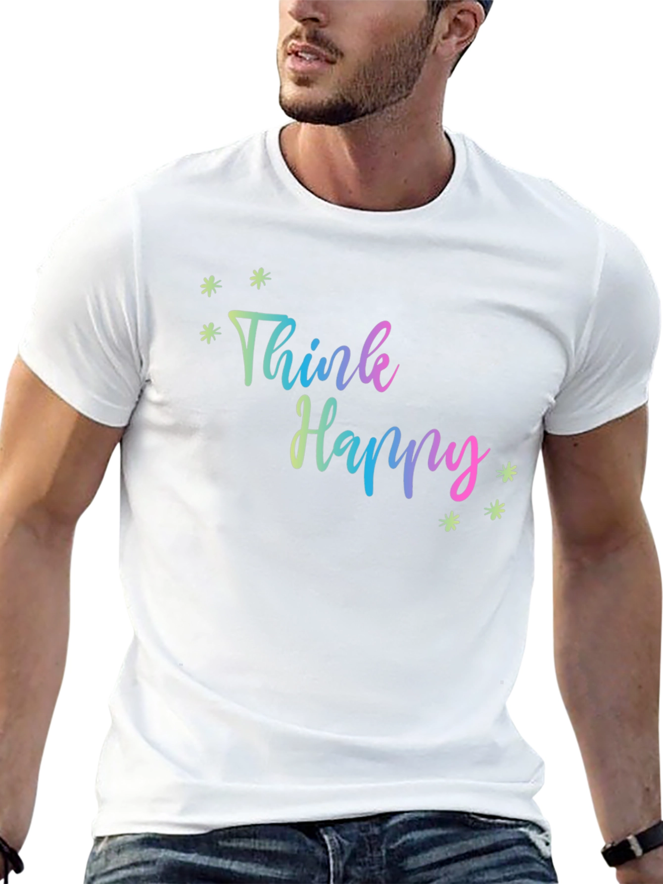 Think Happy Graphic Tee - Black