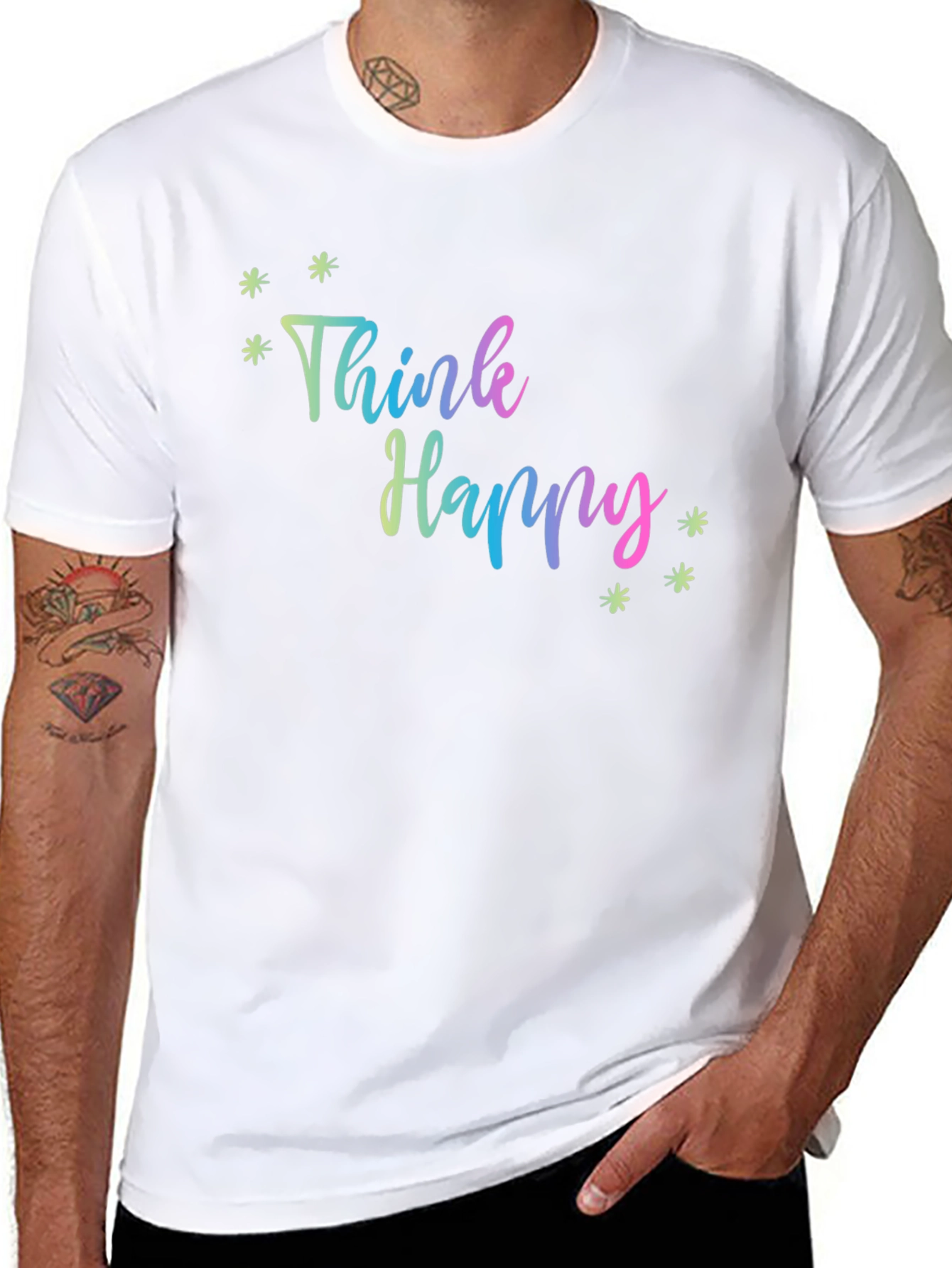 Think Happy Graphic Tee - Black
