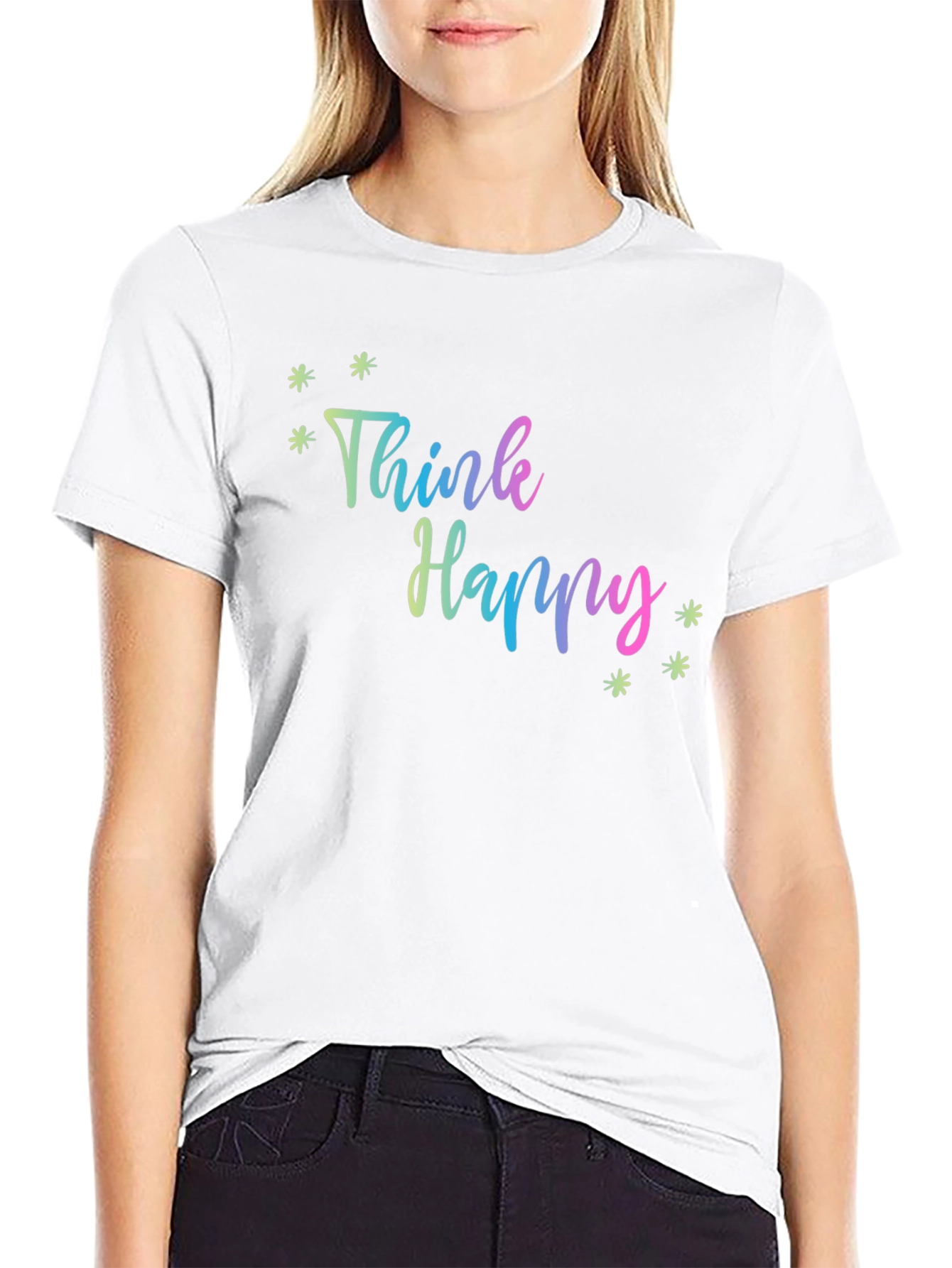 Think Happy Graphic Tee - Black