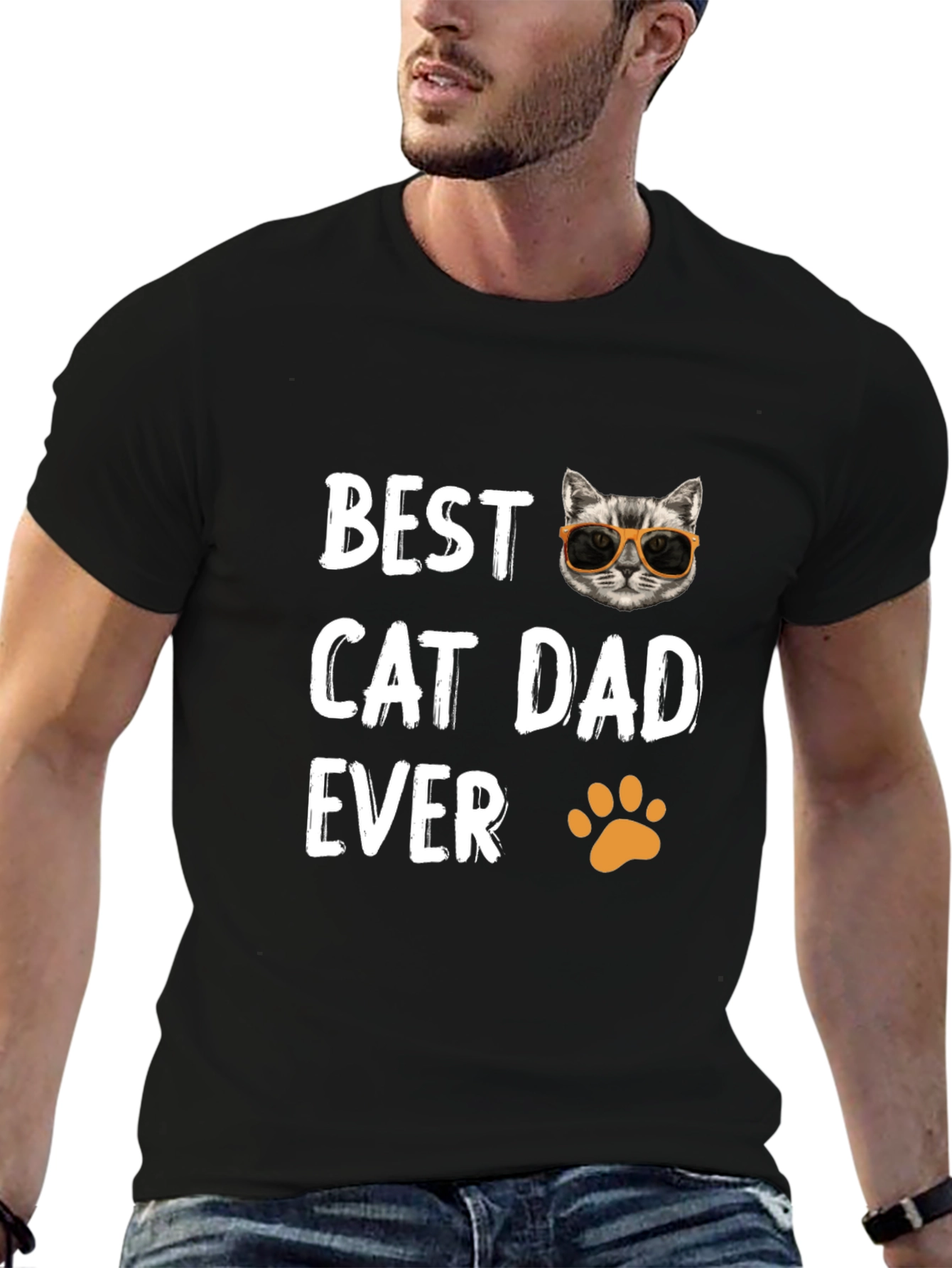 Best Cat Dad Ever T-Shirt - Novelty Gift Tee
