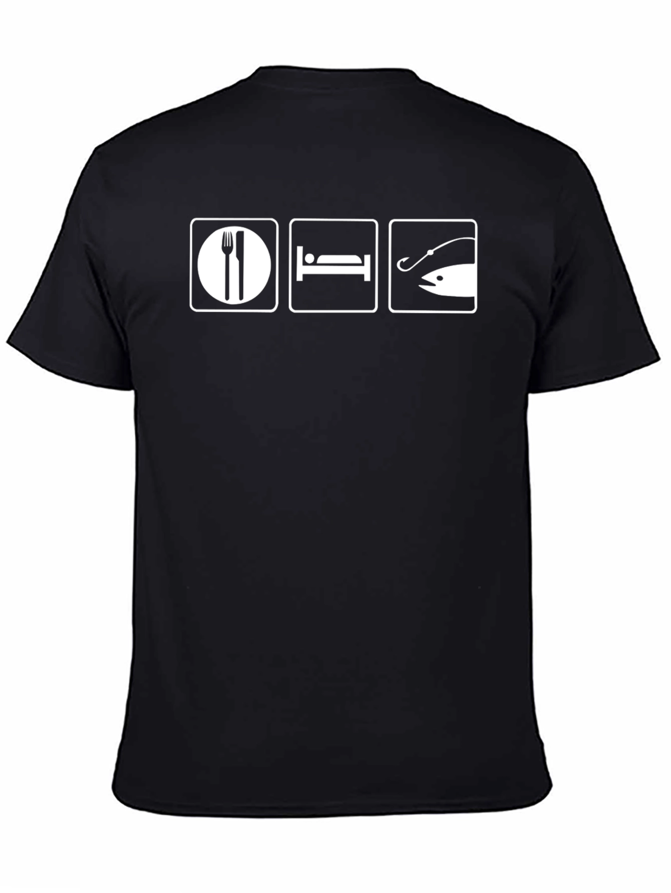 Eat Sleep Fish Black T-Shirt