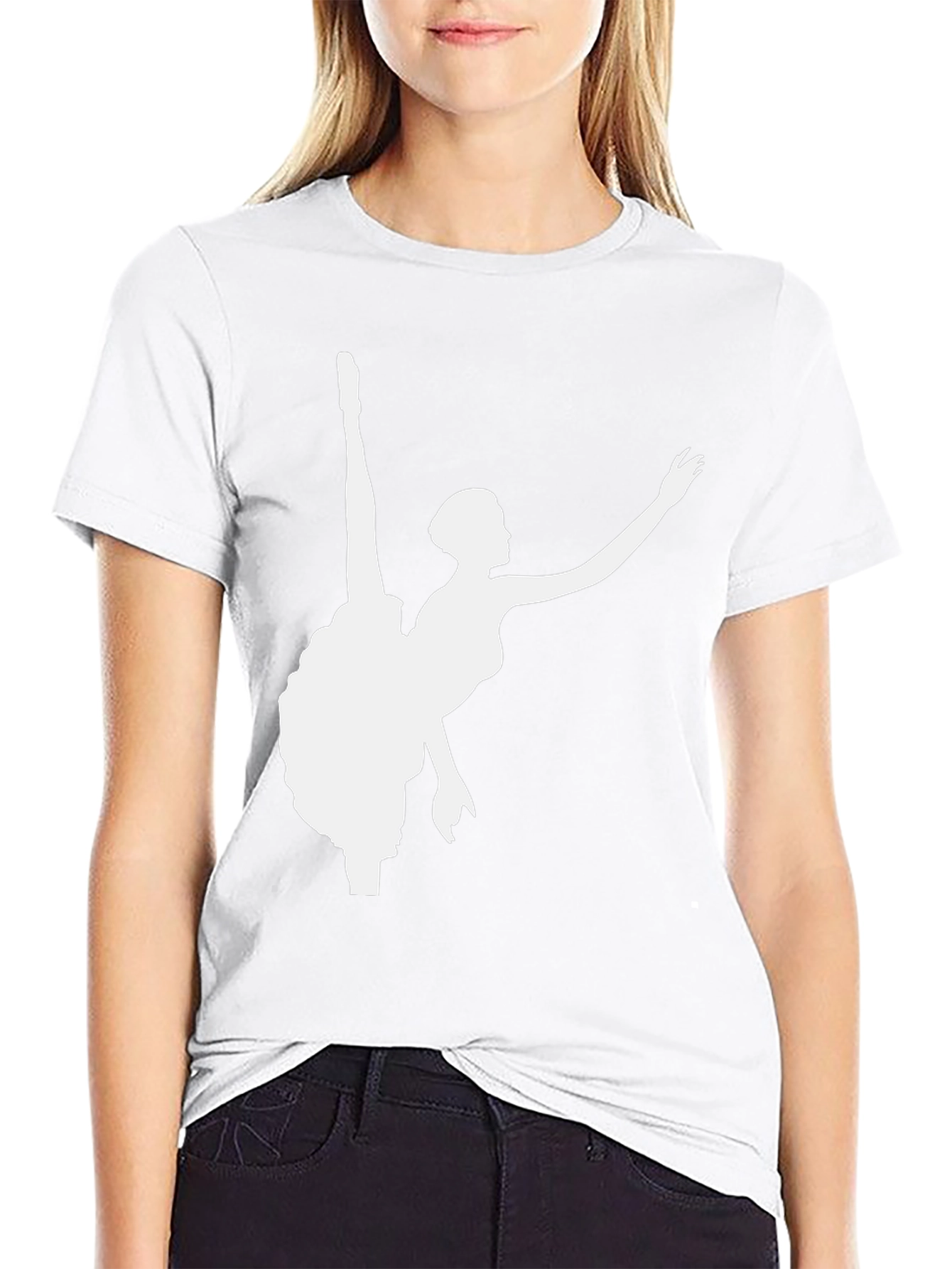 Ballerina Silhouette Graphic Tee - Black