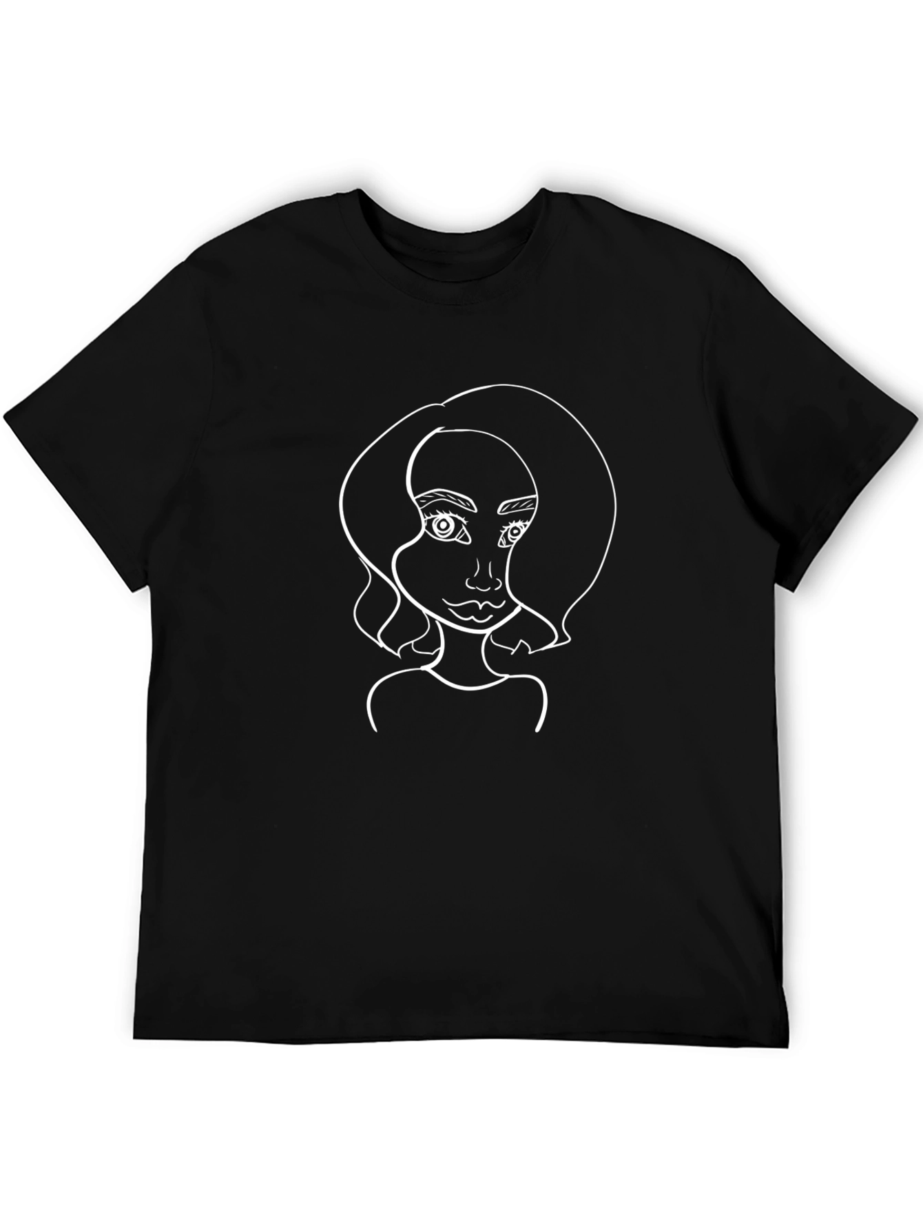 Stylish Black T-Shirt with Unique Woman Graphic