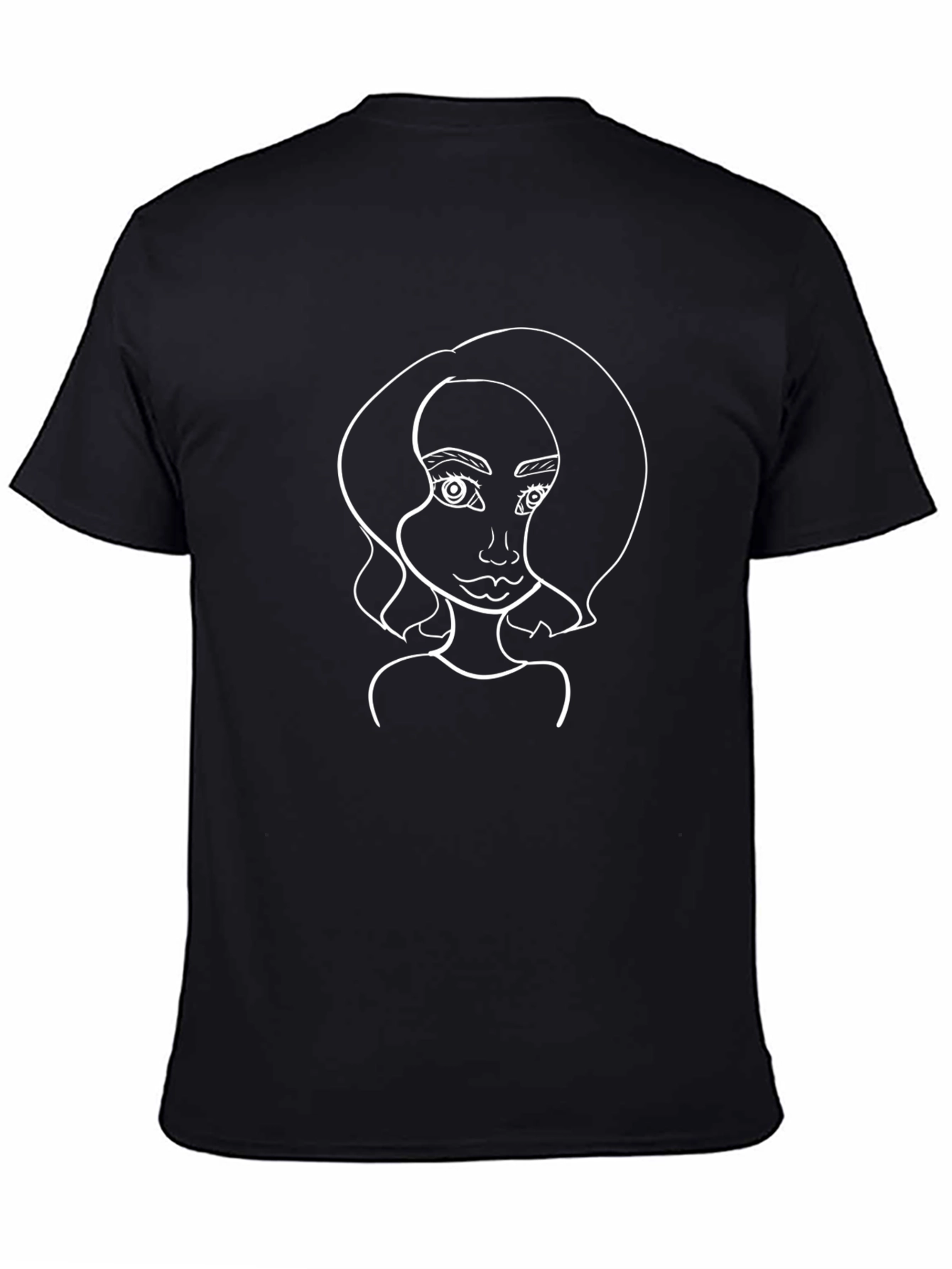 Stylish Black T-Shirt with Unique Woman Graphic