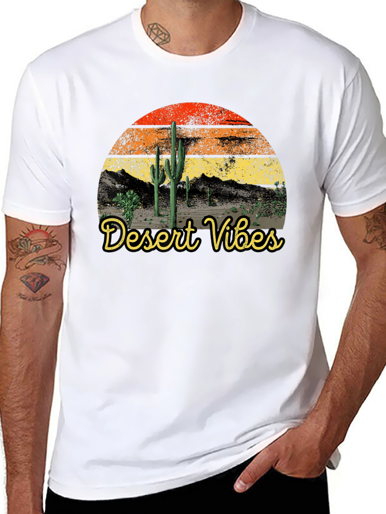 Desert Vibes Retro T-Shirt Black
