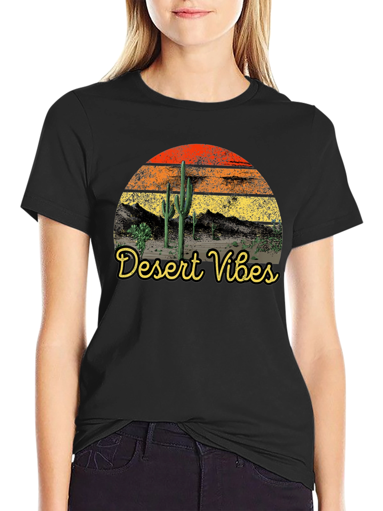 Desert Vibes Retro T-Shirt Black