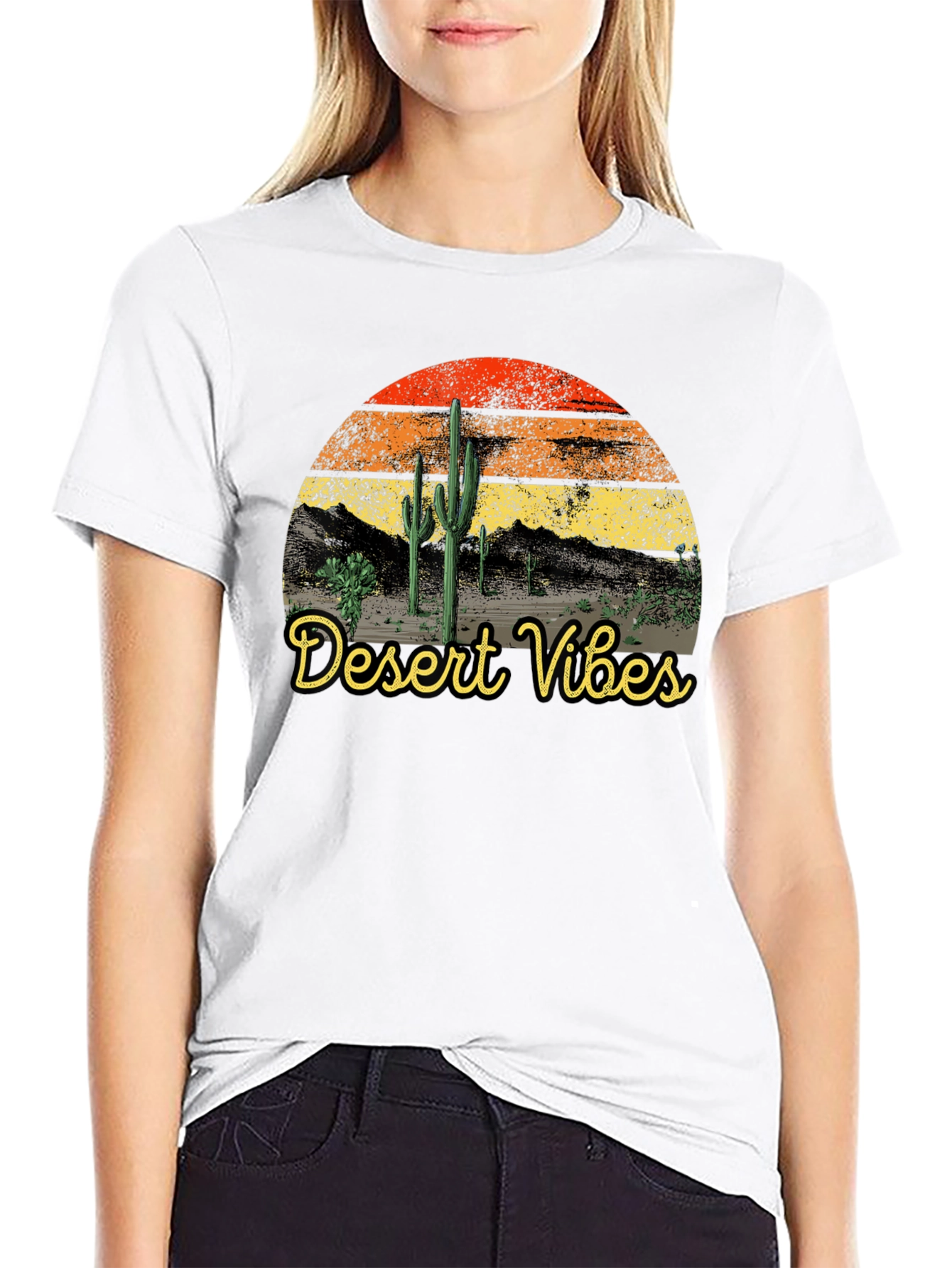 Desert Vibes Retro T-Shirt Black