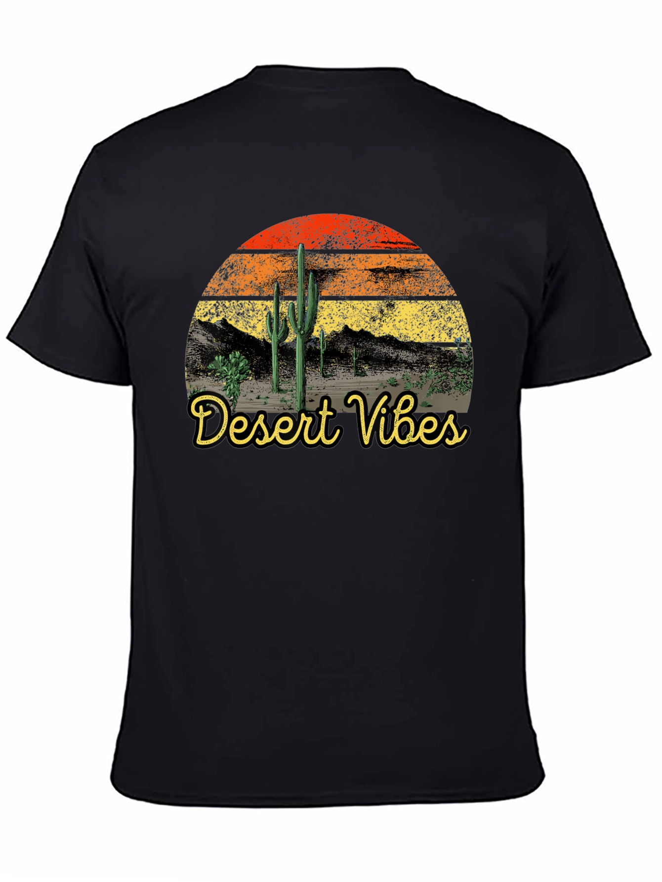 Desert Vibes Retro T-Shirt Black