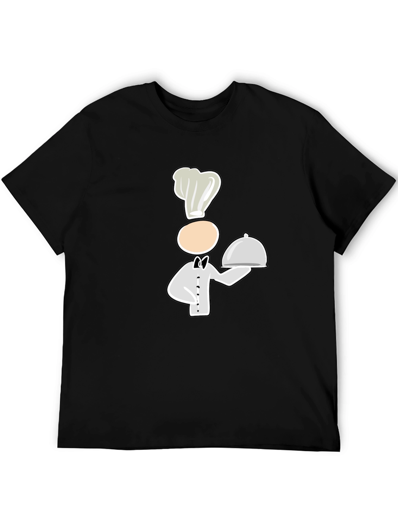 Chef Cartoon Graphic Black T-Shirt