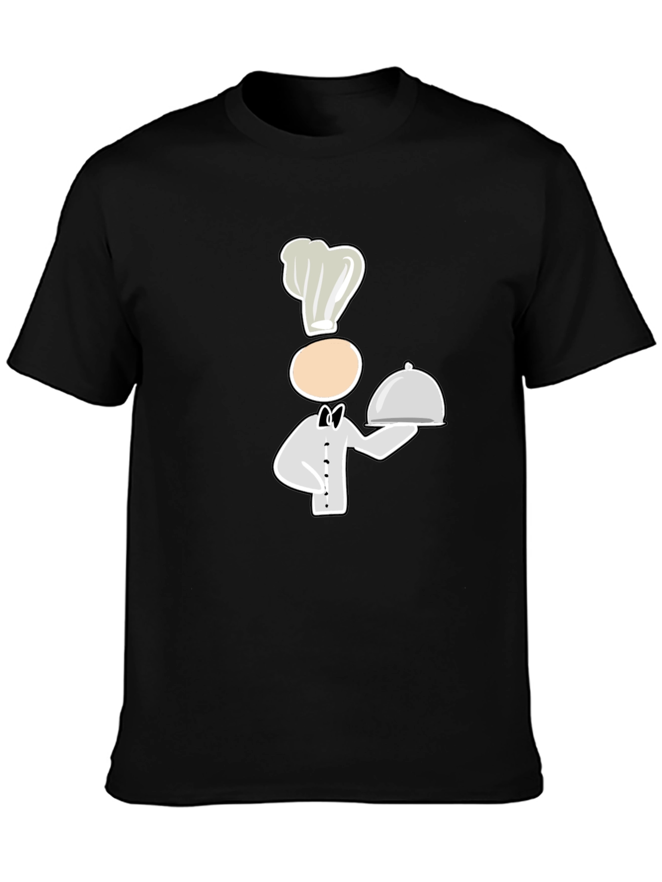 Chef Cartoon Graphic Black T-Shirt