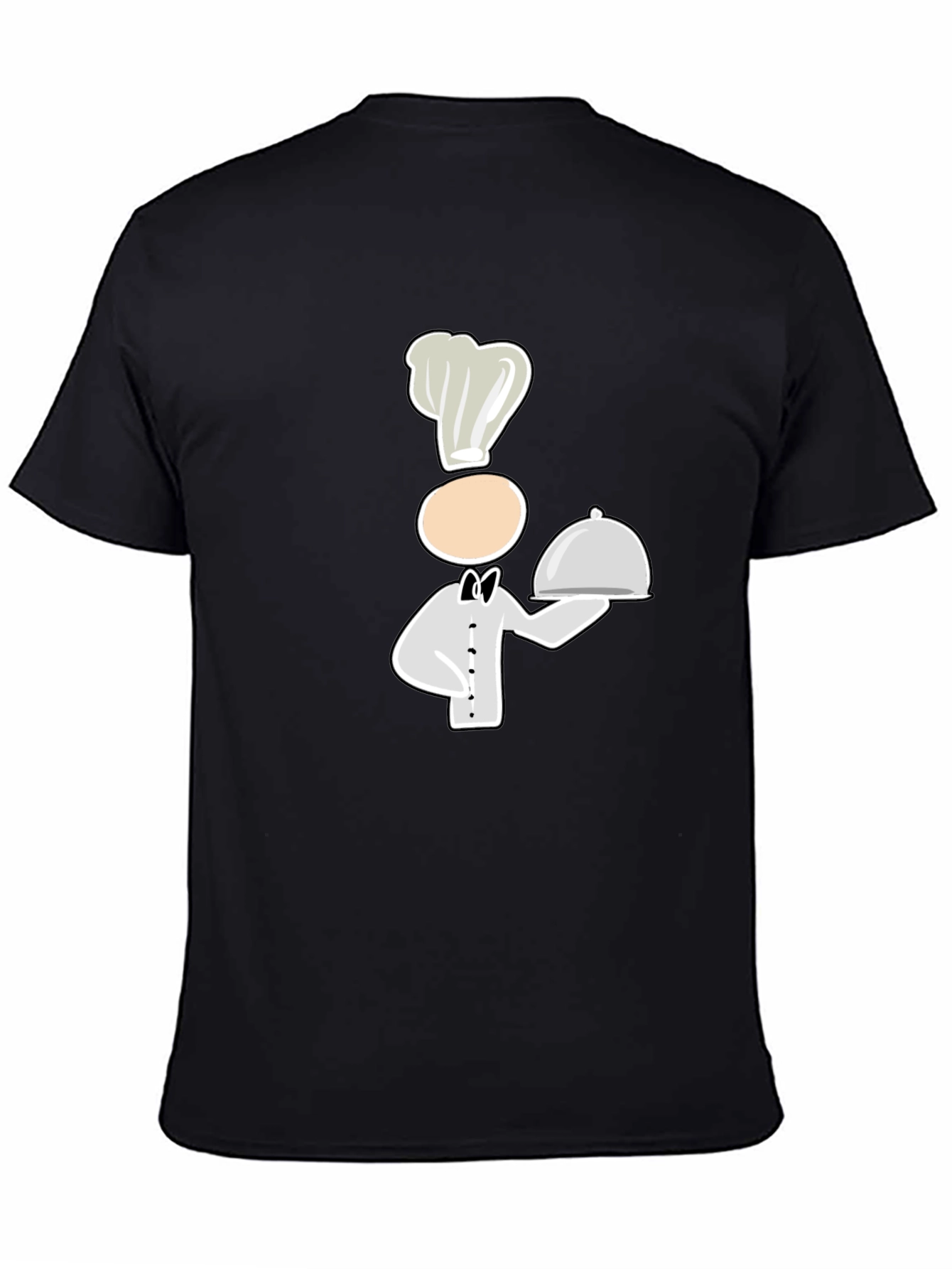 Chef Cartoon Graphic Black T-Shirt