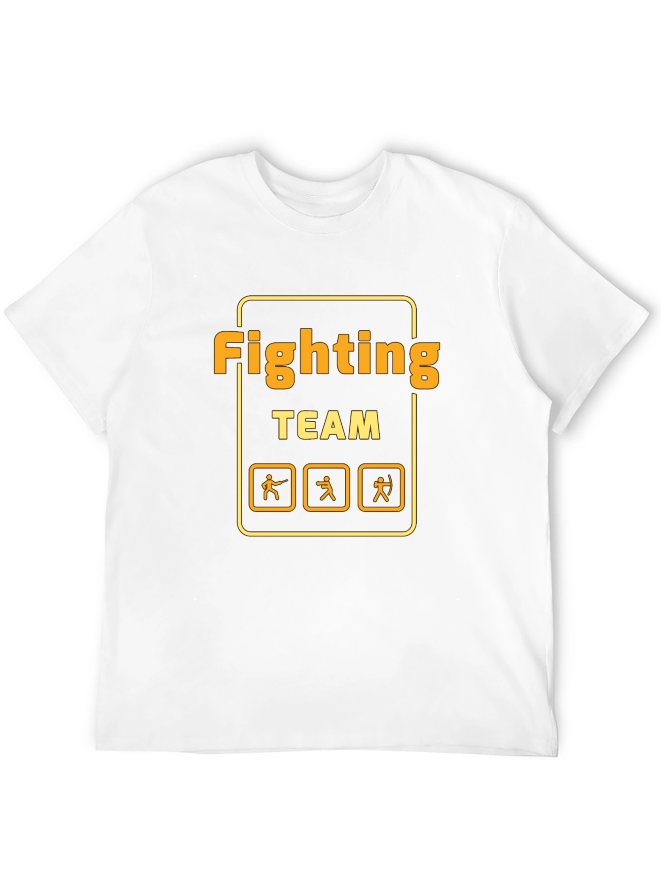 Fighting Team Graphic T-Shirt - Black Crew Neck