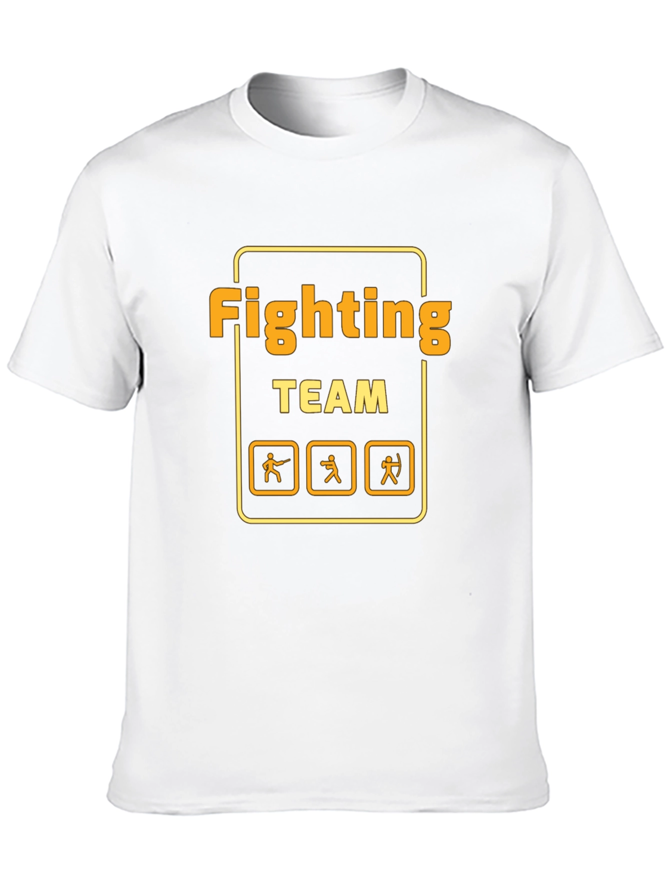 Fighting Team Graphic T-Shirt - Black Crew Neck