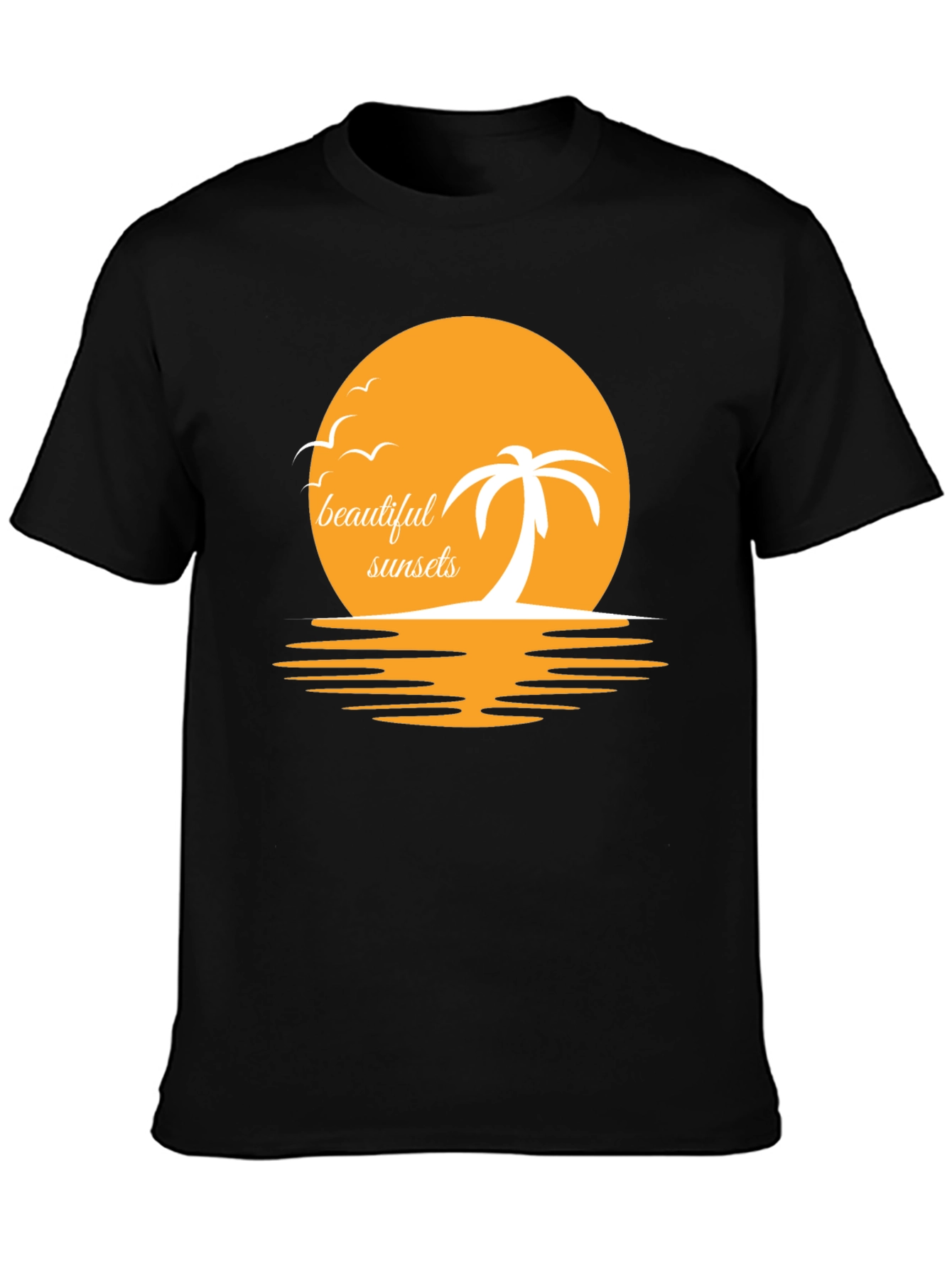 Sunset Palm Graphic Tee - Beach Vibes