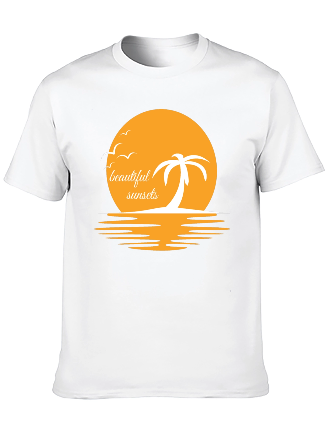 Sunset Palm Graphic Tee - Beach Vibes