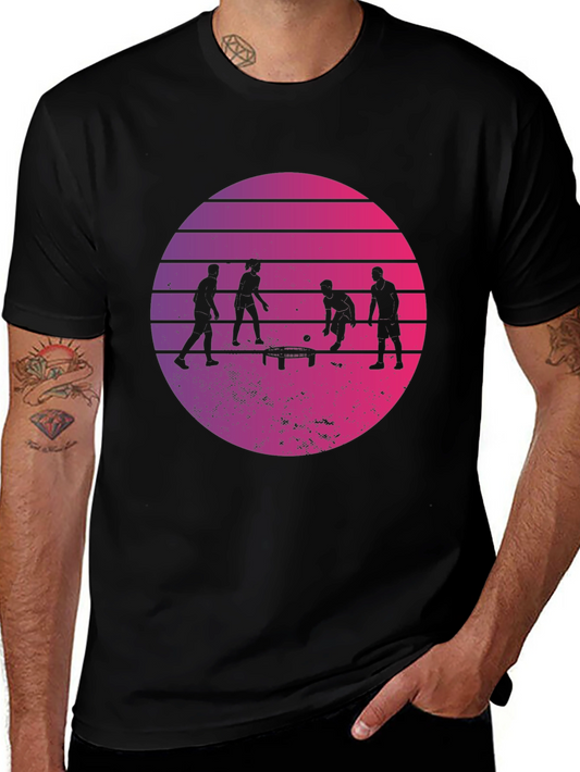 Retro Ping Pong Sunset Graphic T-Shirt