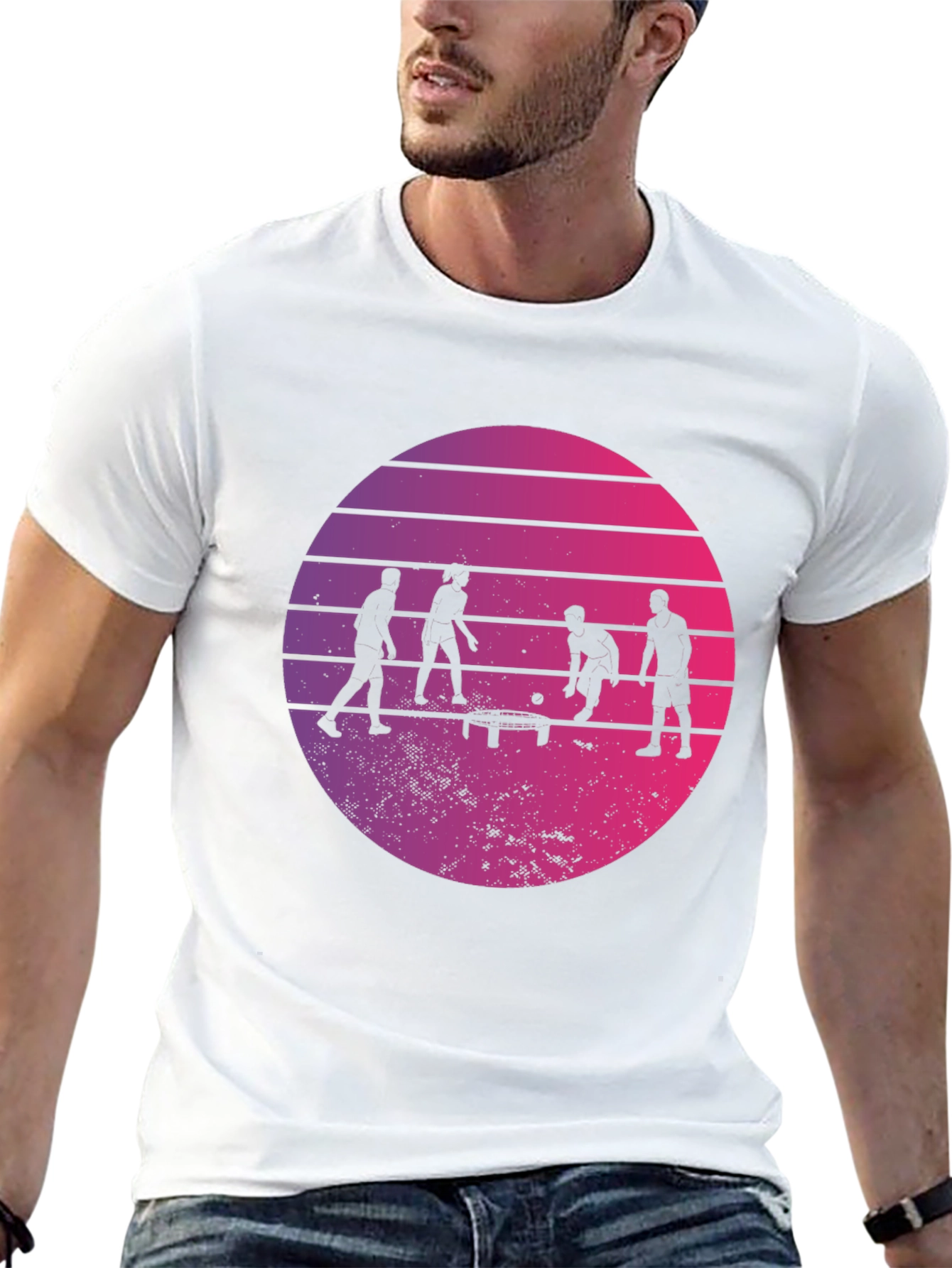 Retro Ping Pong Sunset Graphic T-Shirt