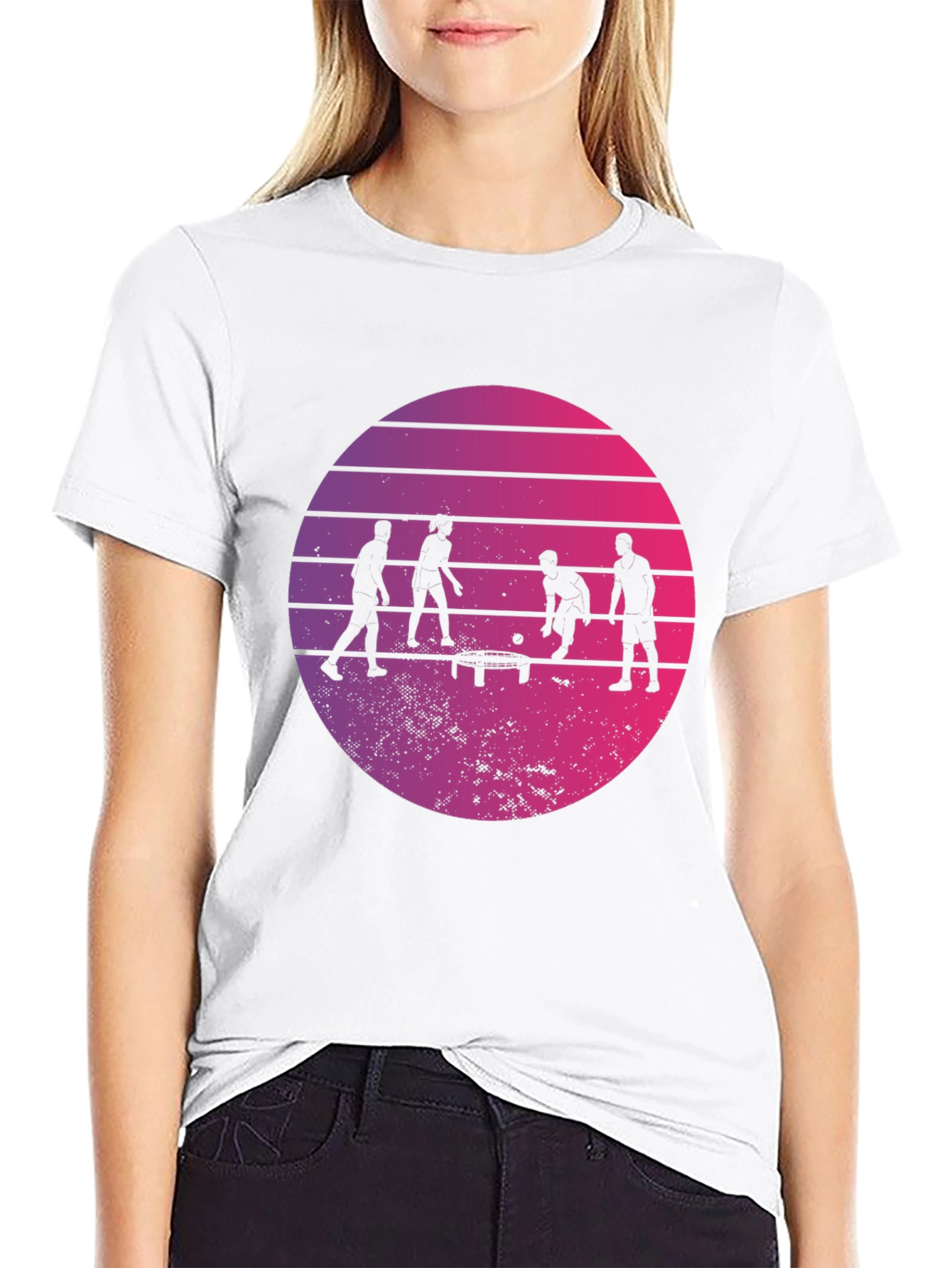 Retro Ping Pong Sunset Graphic T-Shirt