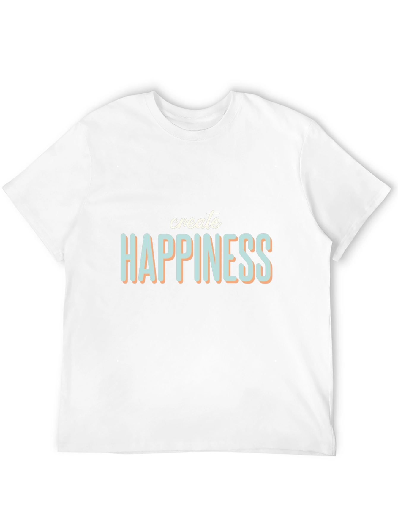 Create Happiness Graphic Tee - Black Casual T-Shirt