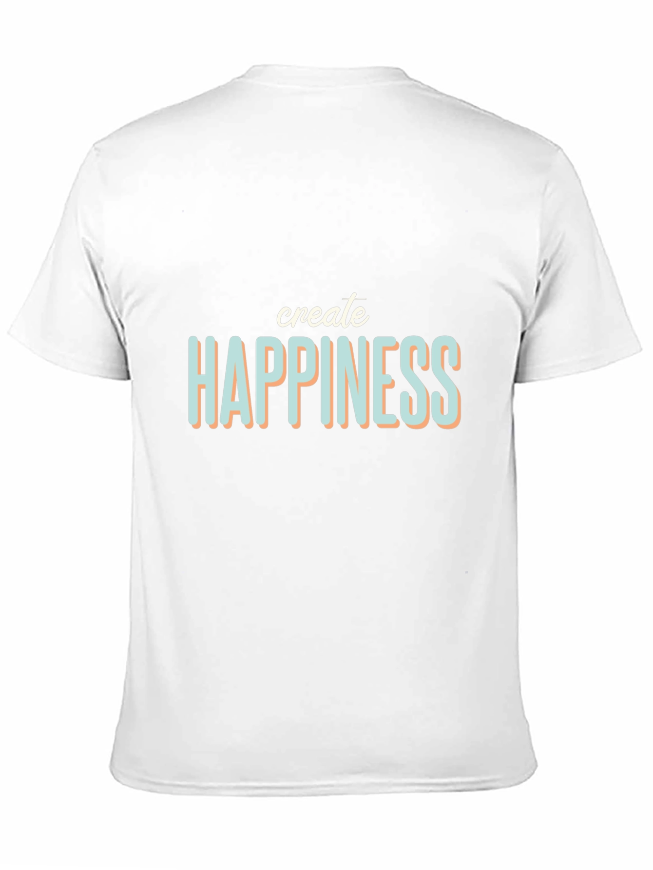 Create Happiness Graphic Tee - Black Casual T-Shirt