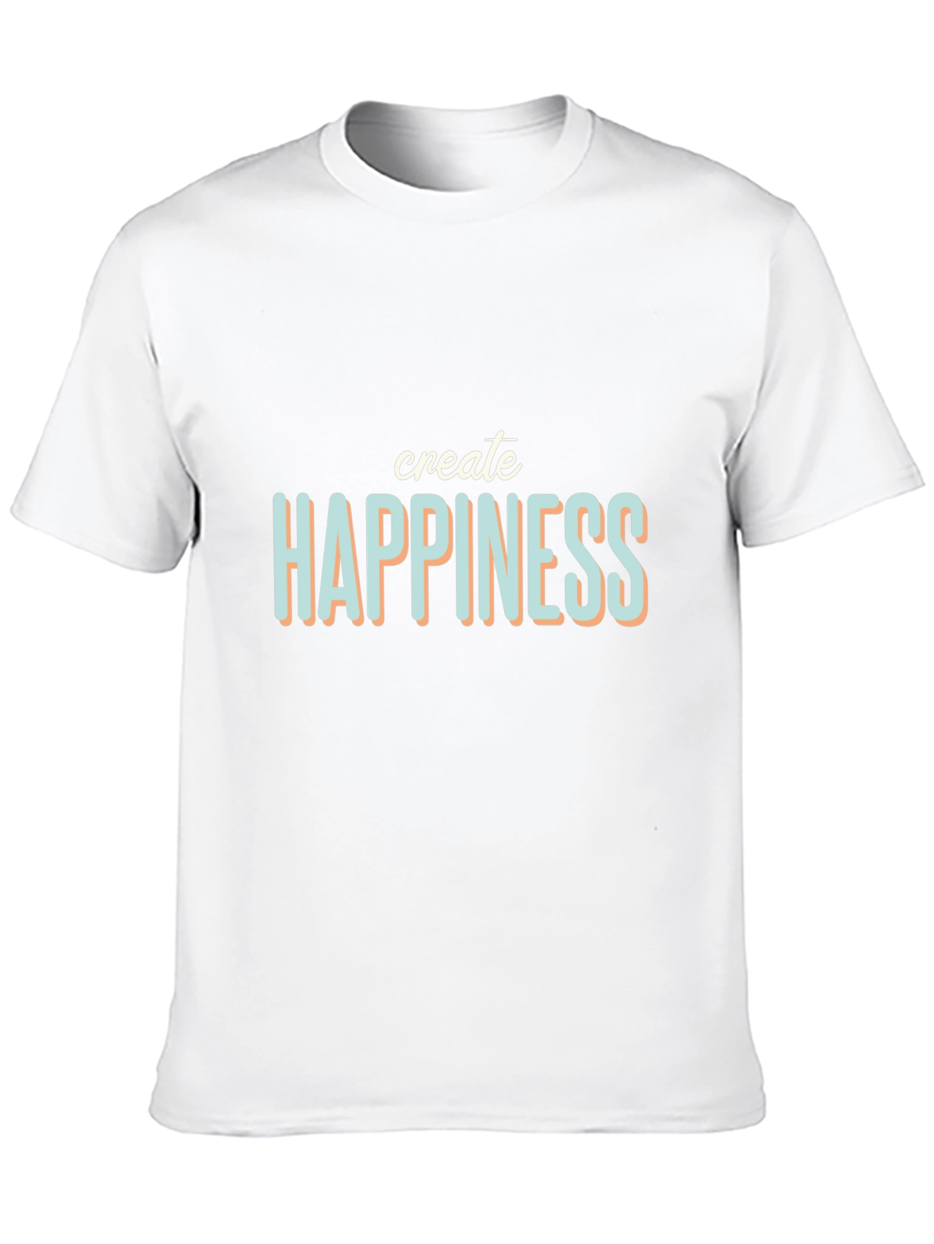 Create Happiness Graphic Tee - Black Casual T-Shirt