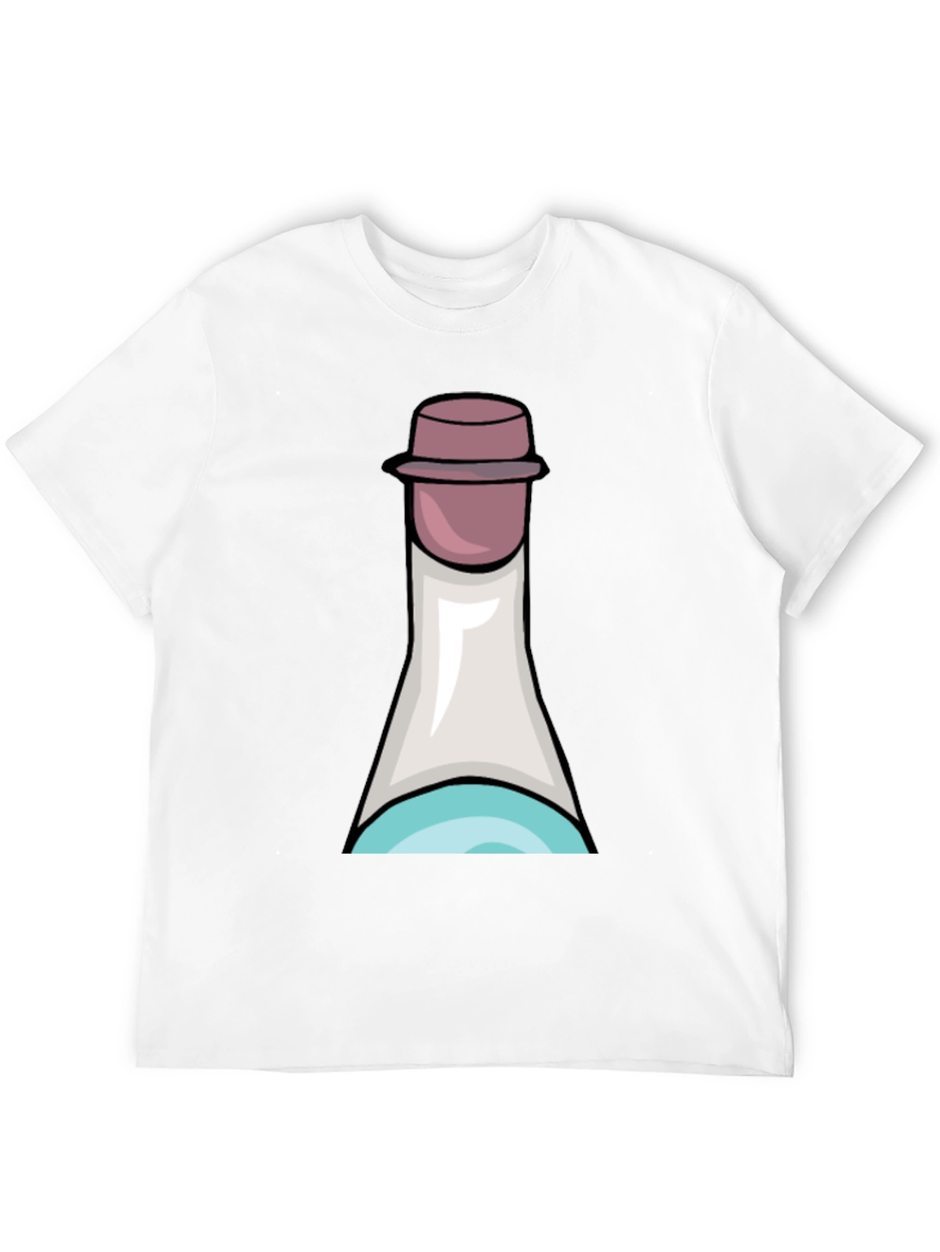 Fun Cartoon Bottle T-Shirt - Black Cotton Tee