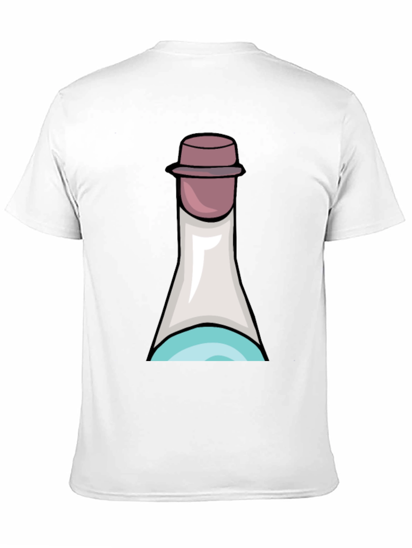 Fun Cartoon Bottle T-Shirt - Black Cotton Tee