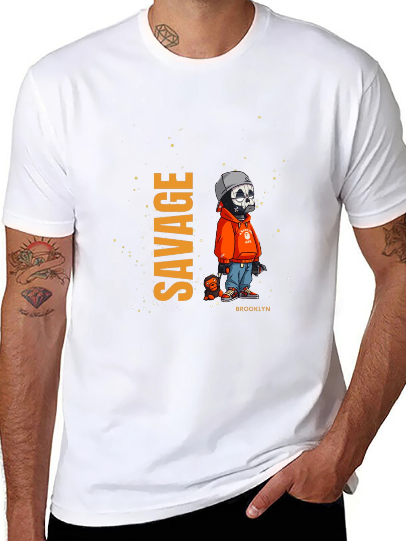 Mens Savage Graphic Print Black T-Shirt