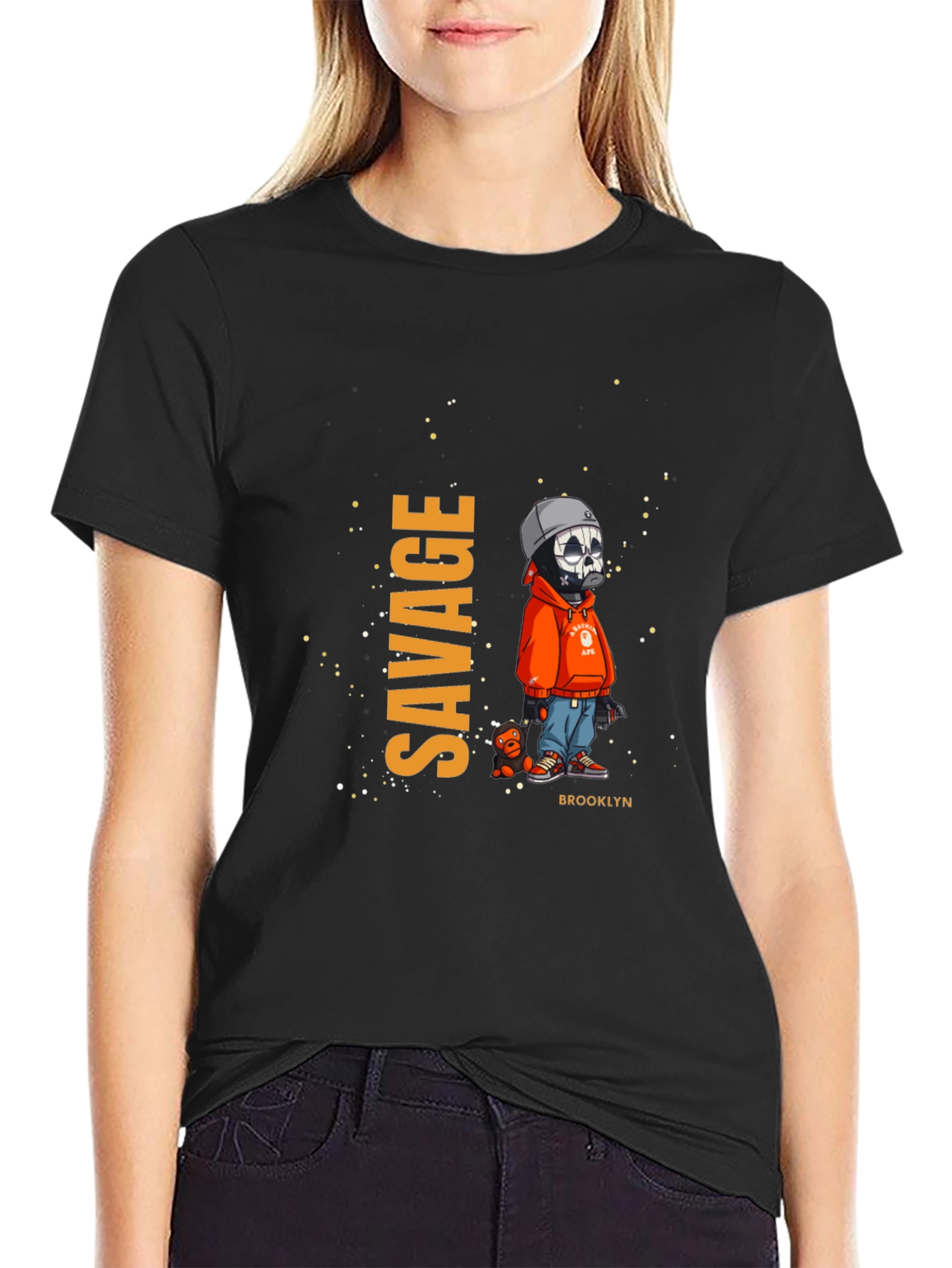 Mens Savage Graphic Print Black T-Shirt