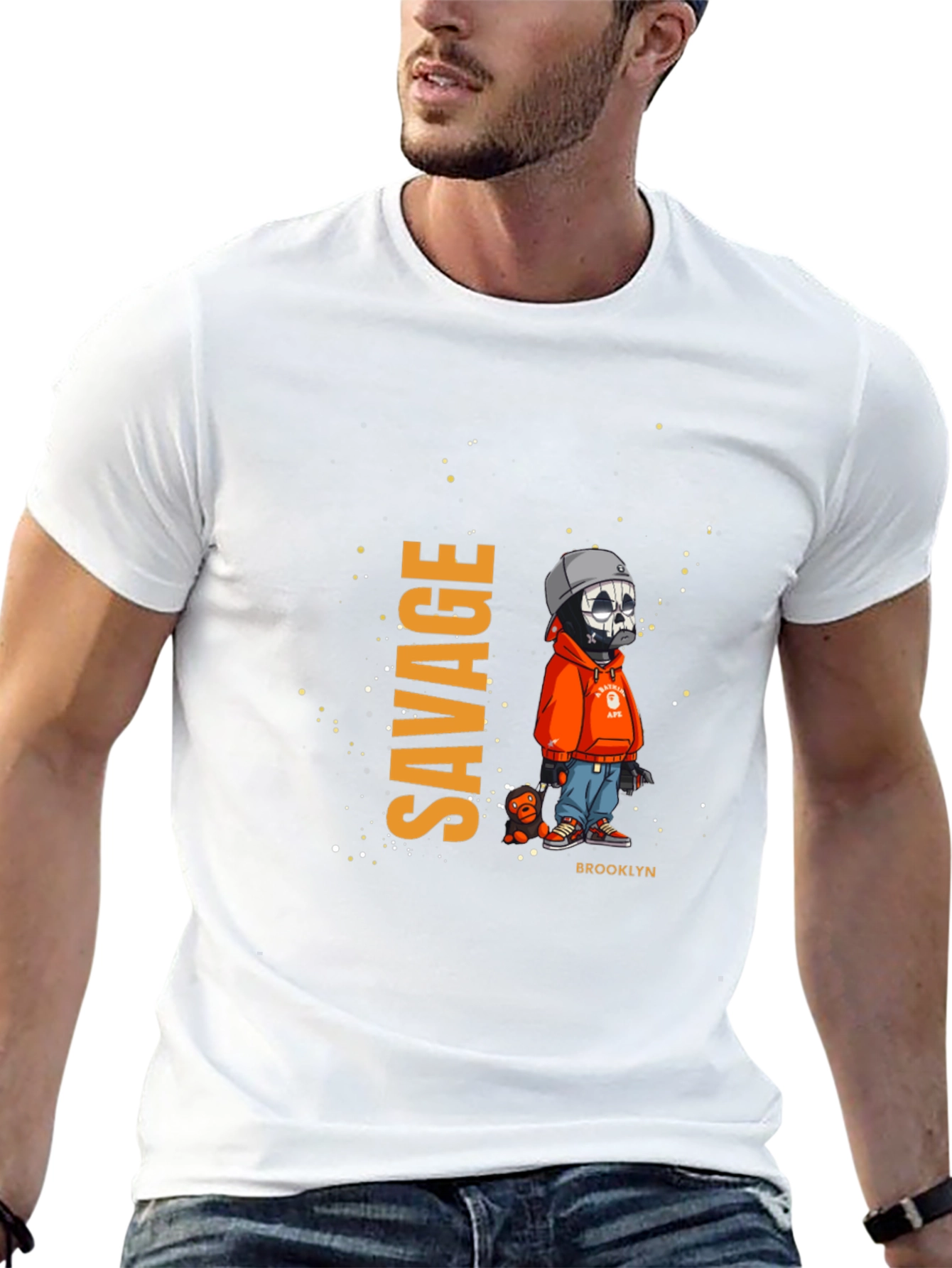 Mens Savage Graphic Print Black T-Shirt