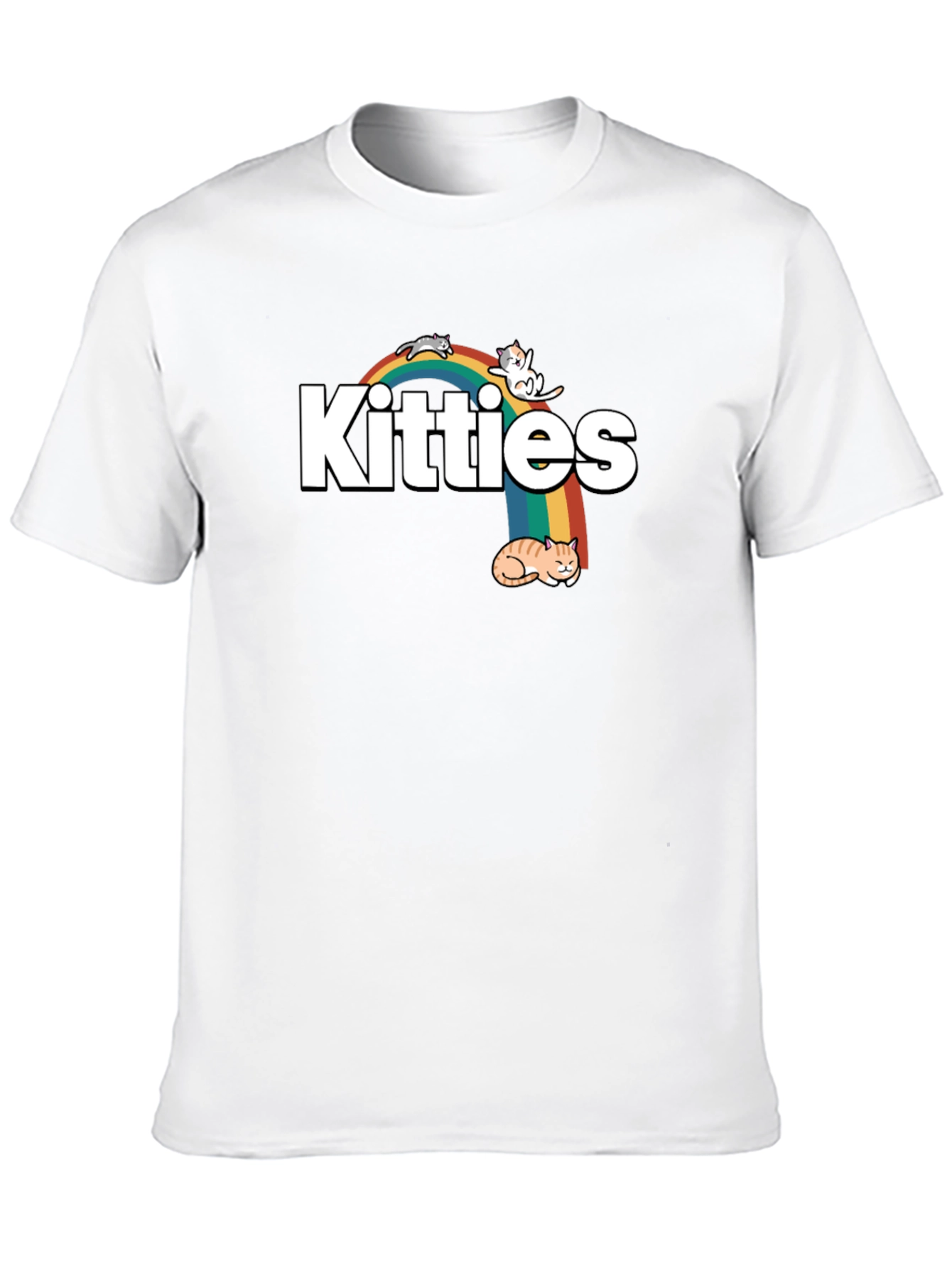 Kitties Rainbow Graphic T-Shirt