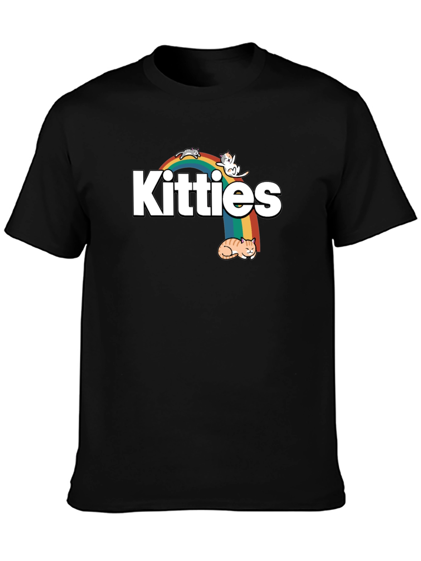 Kitties Rainbow Graphic T-Shirt