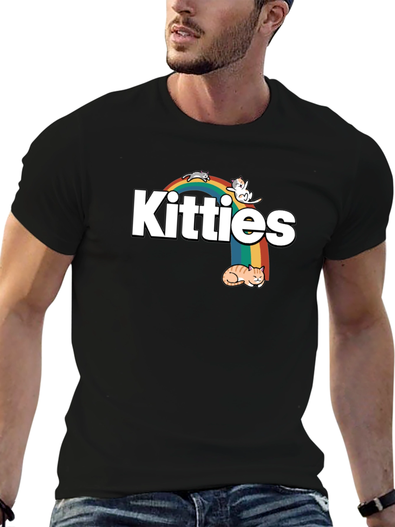 Kitties Rainbow Graphic T-Shirt