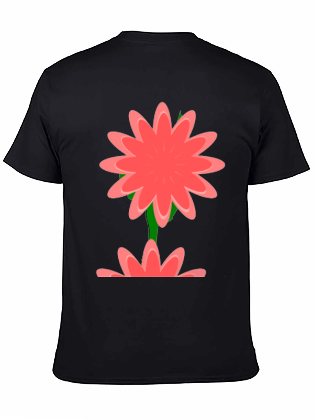 Floral Graphic Print Black T-Shirt