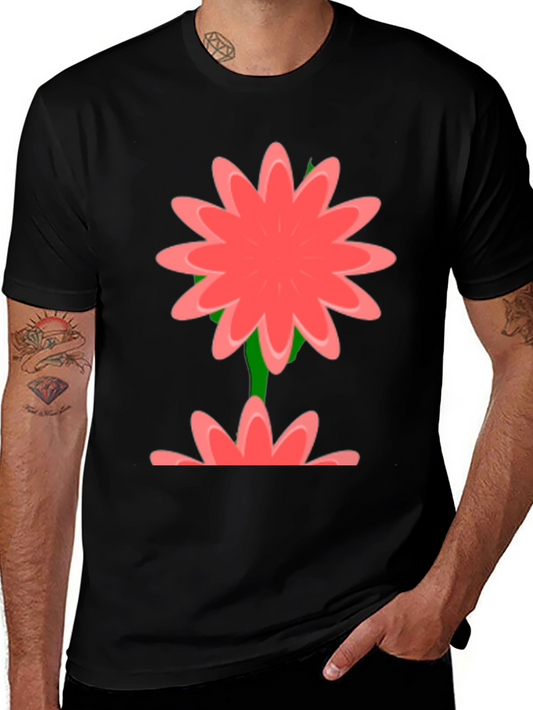 Floral Graphic Print Black T-Shirt