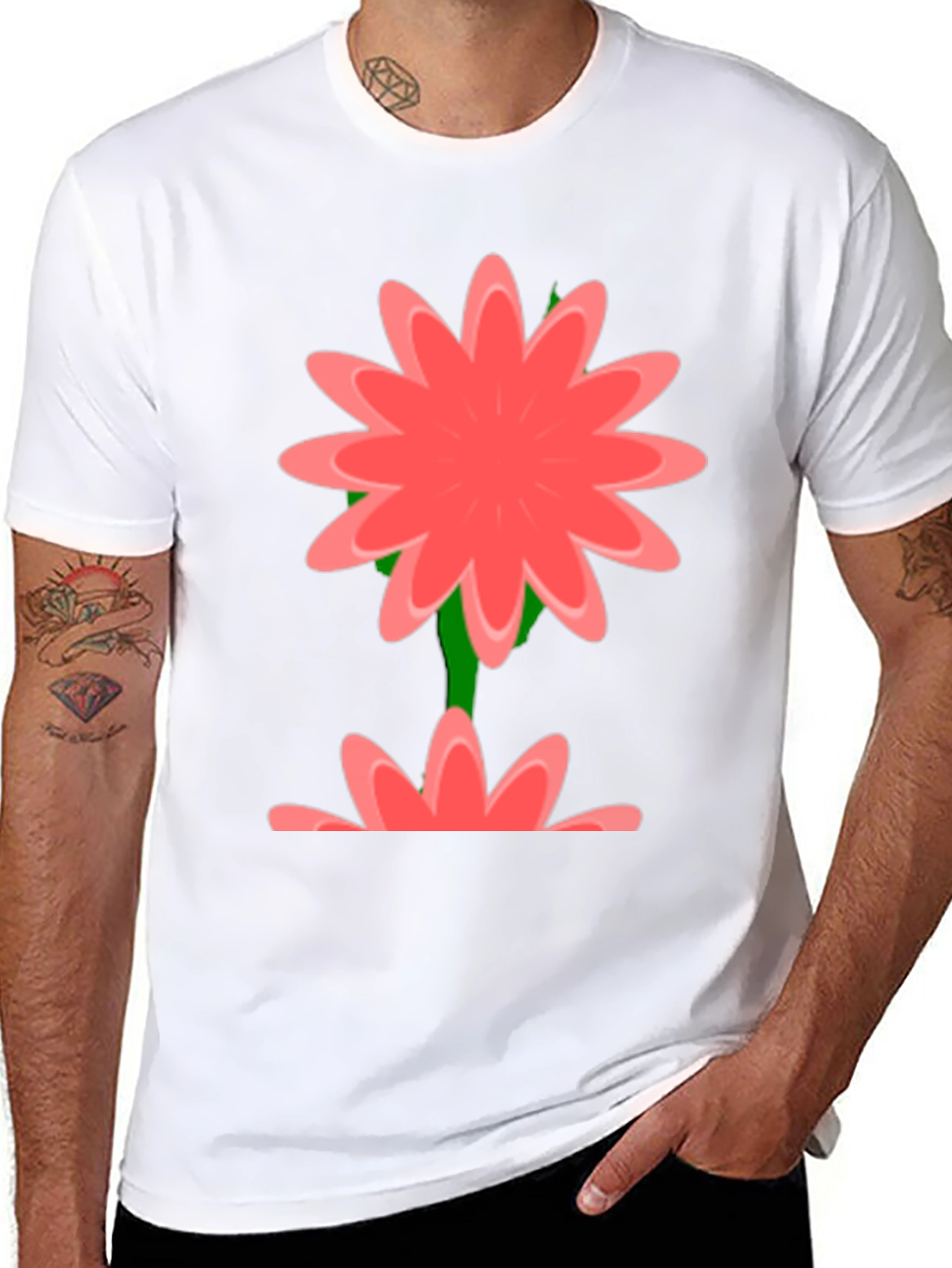 Floral Graphic Print Black T-Shirt