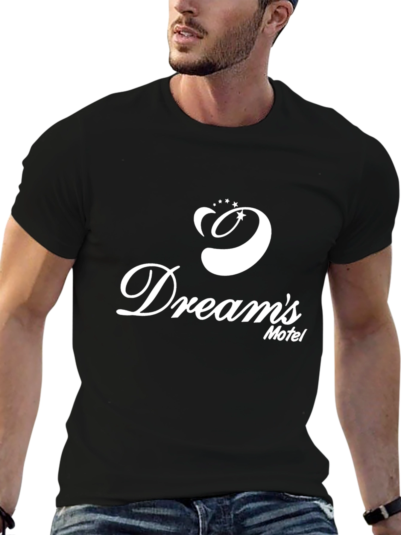Dreams Motel Graphic Tee - Black Cotton T-Shirt