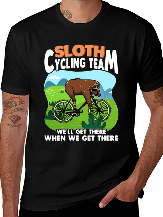 Sloth Cycling Team T-Shirt - Funny Animal Design