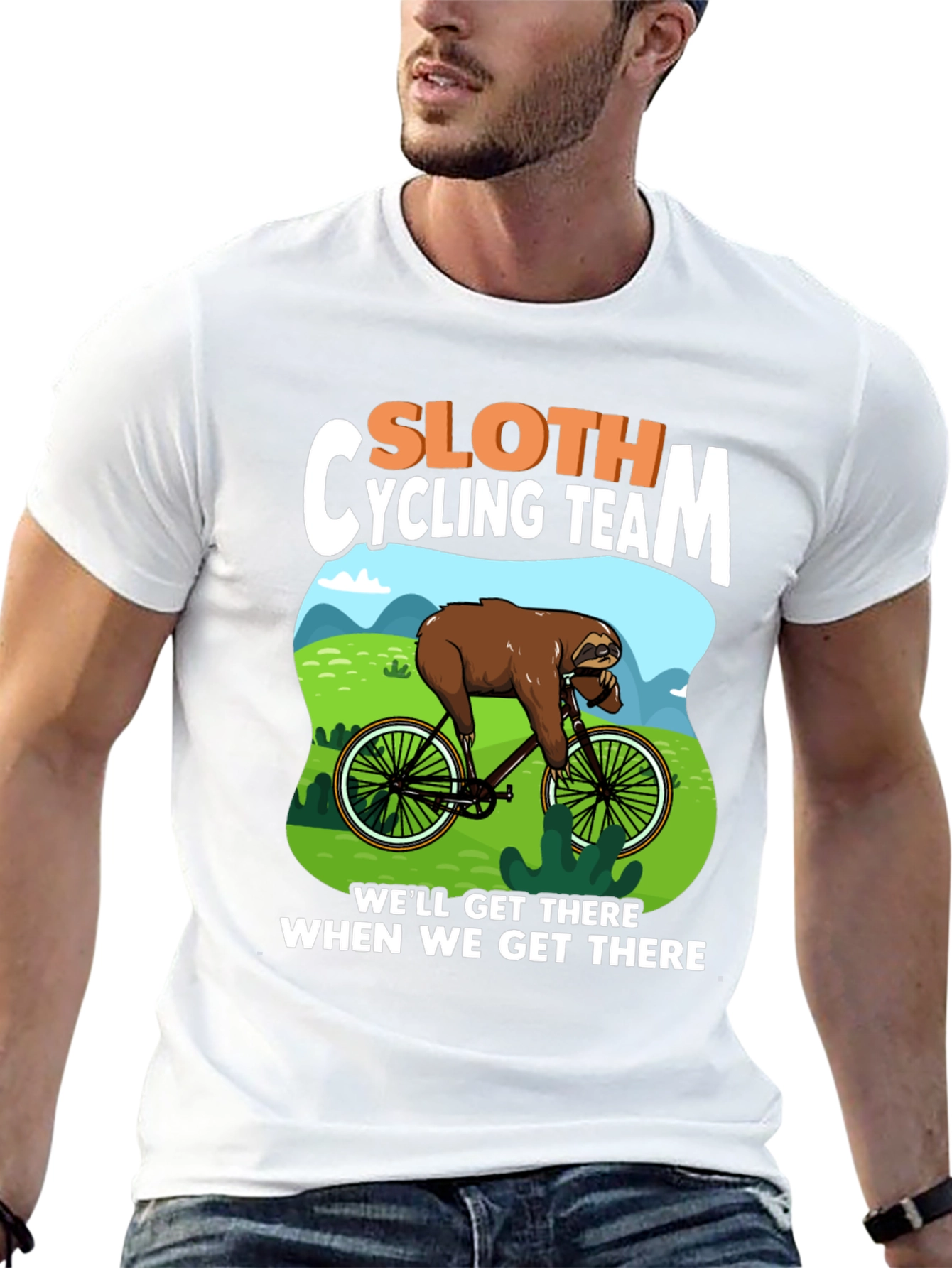 Sloth Cycling Team T-Shirt - Funny Animal Design
