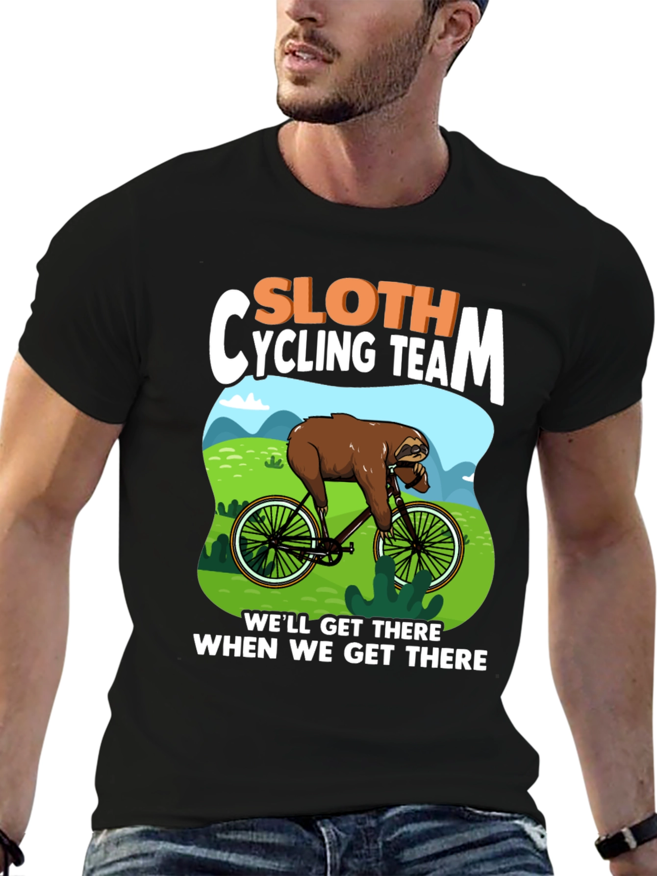 Sloth Cycling Team T-Shirt - Funny Animal Design